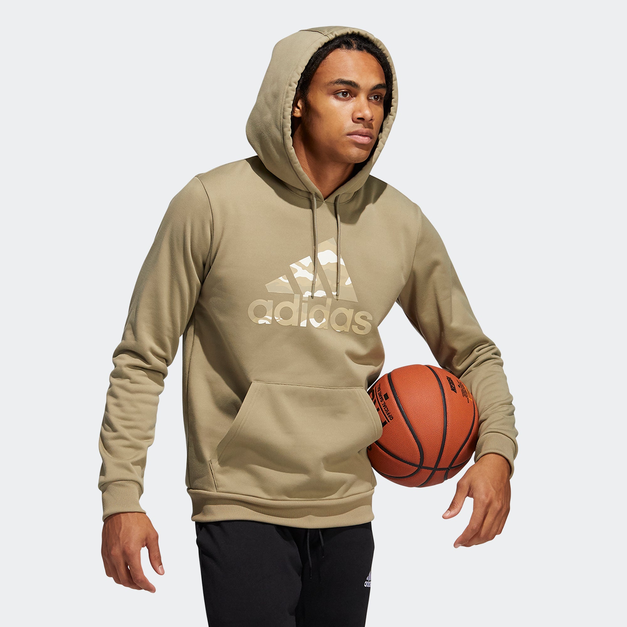 Men's adidas Performance Legends Camo Cozy Hoodie Orbit Green