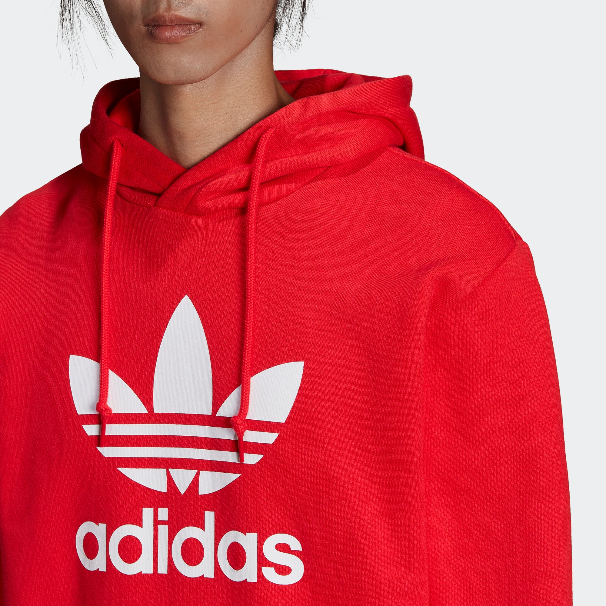 Men's adidas Originals Adicolor Classics Trefoil Hoodie Red