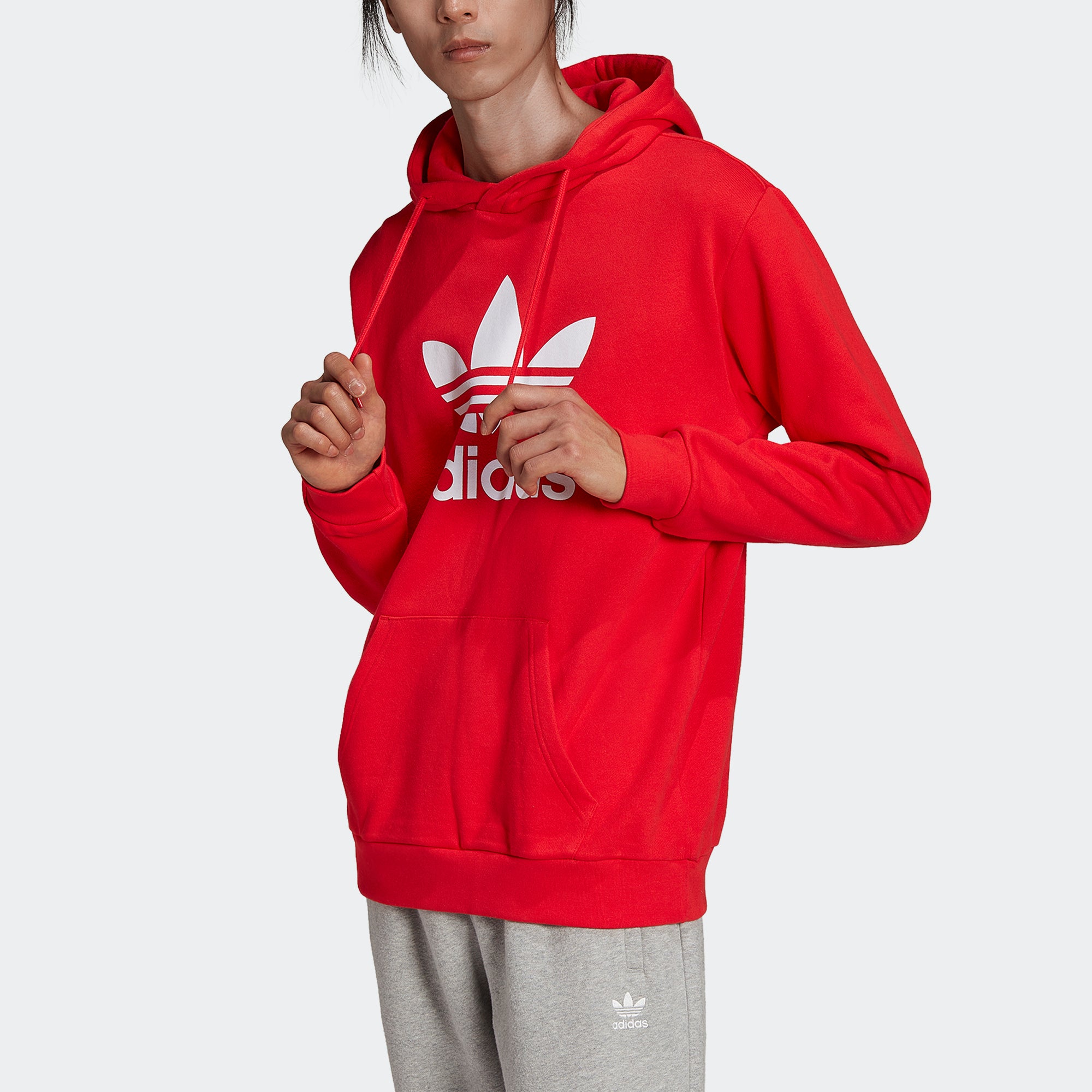 Men's adidas Originals Adicolor Classics Trefoil Hoodie Red