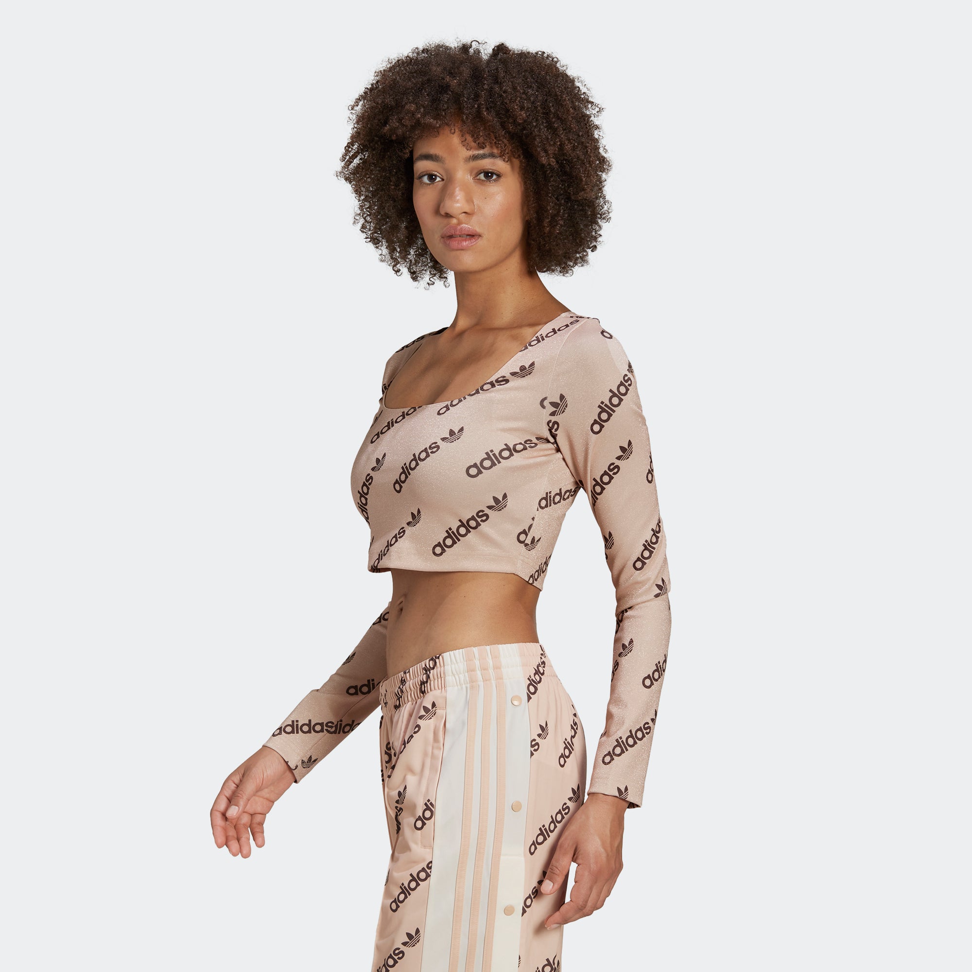 Women's adidas Originals Long Sleeve Crop Top Halo Blush