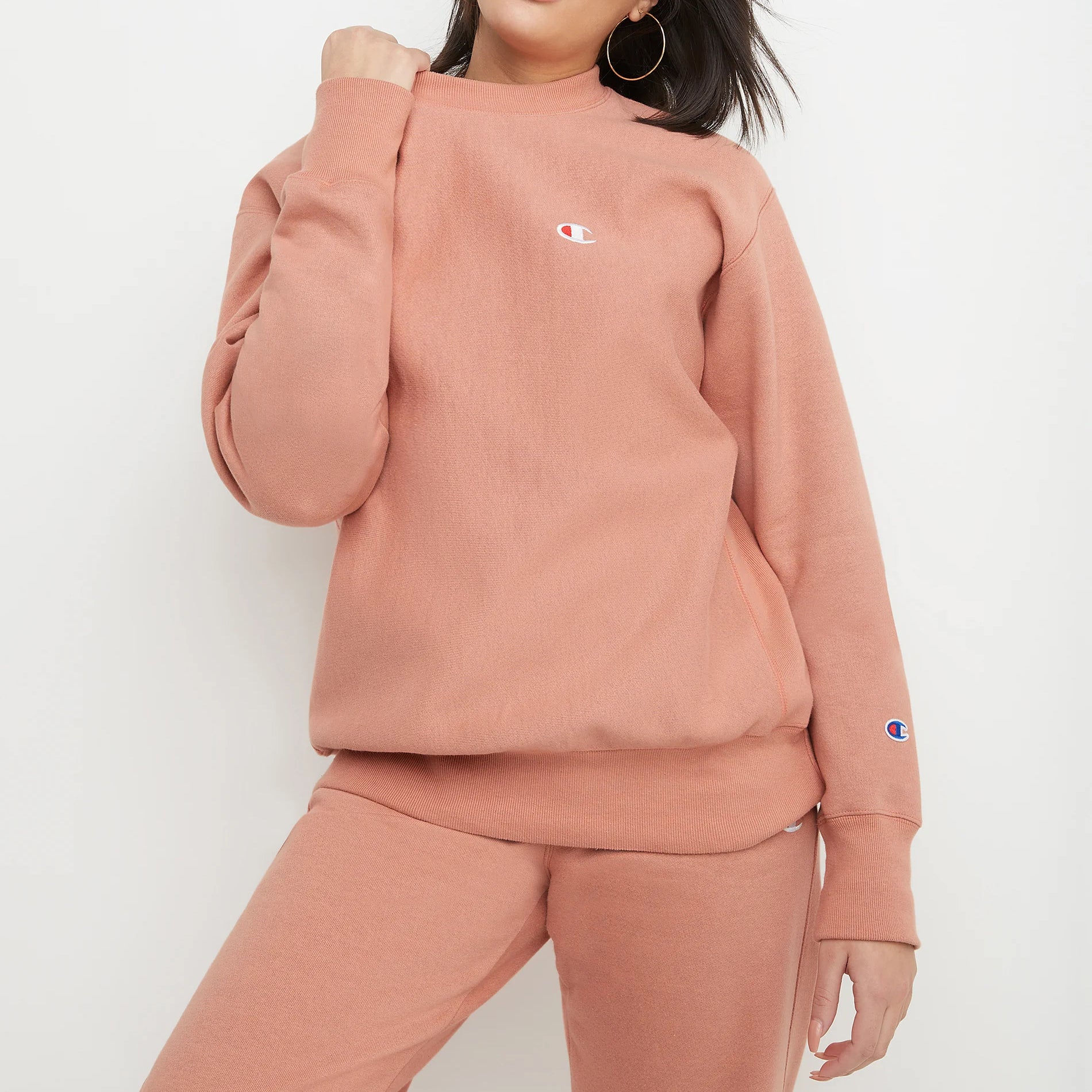 Women's Champion Reverse Weave Boyfriend Crew Timeless Coral