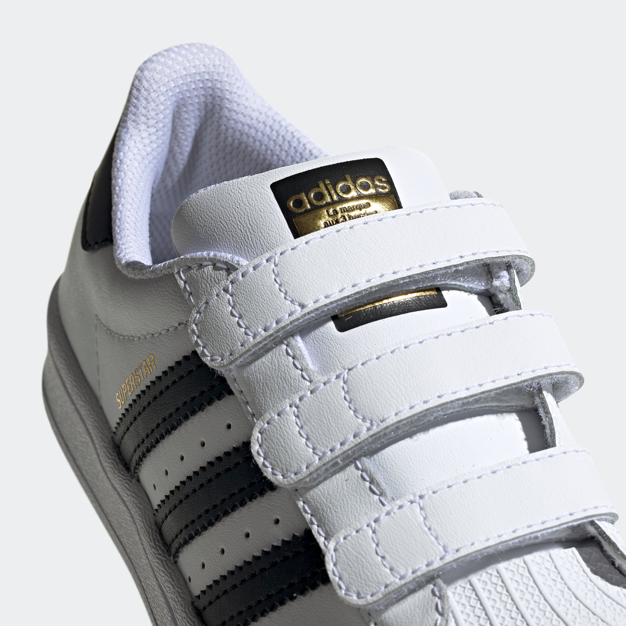 Little Kids' adidas Superstar Velcro Shoes White EF4838 | Chicago City Sports | velcro hook-and-loop straps