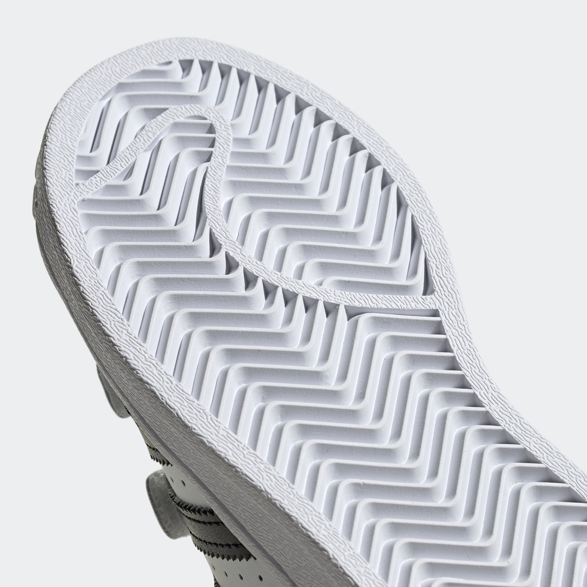 Little Kids' adidas Superstar Velcro Shoes White EF4838 | Chicago City Sports | underside view