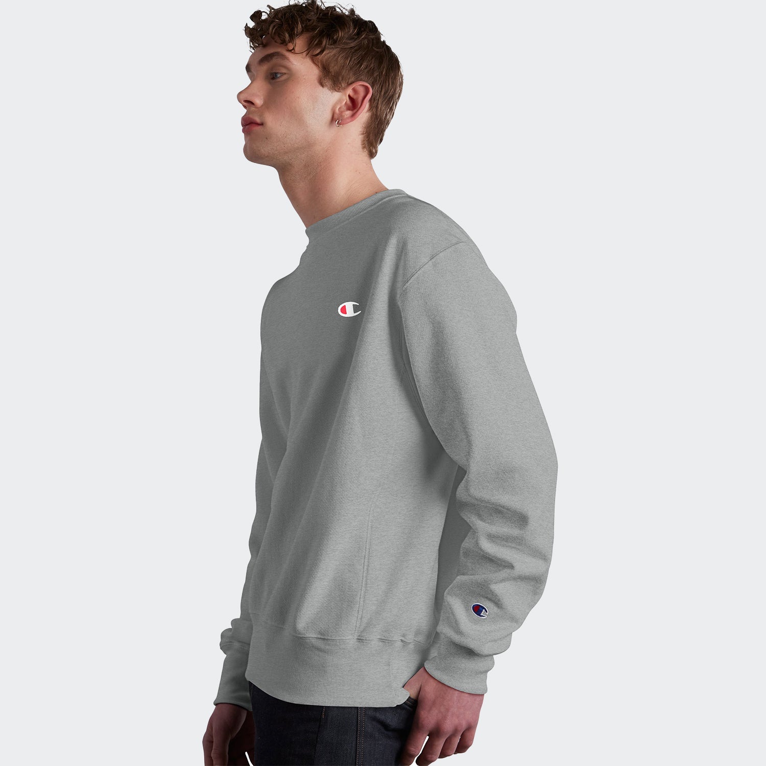 Men's Champion Life Reverse Weave Crew Oxford Grey