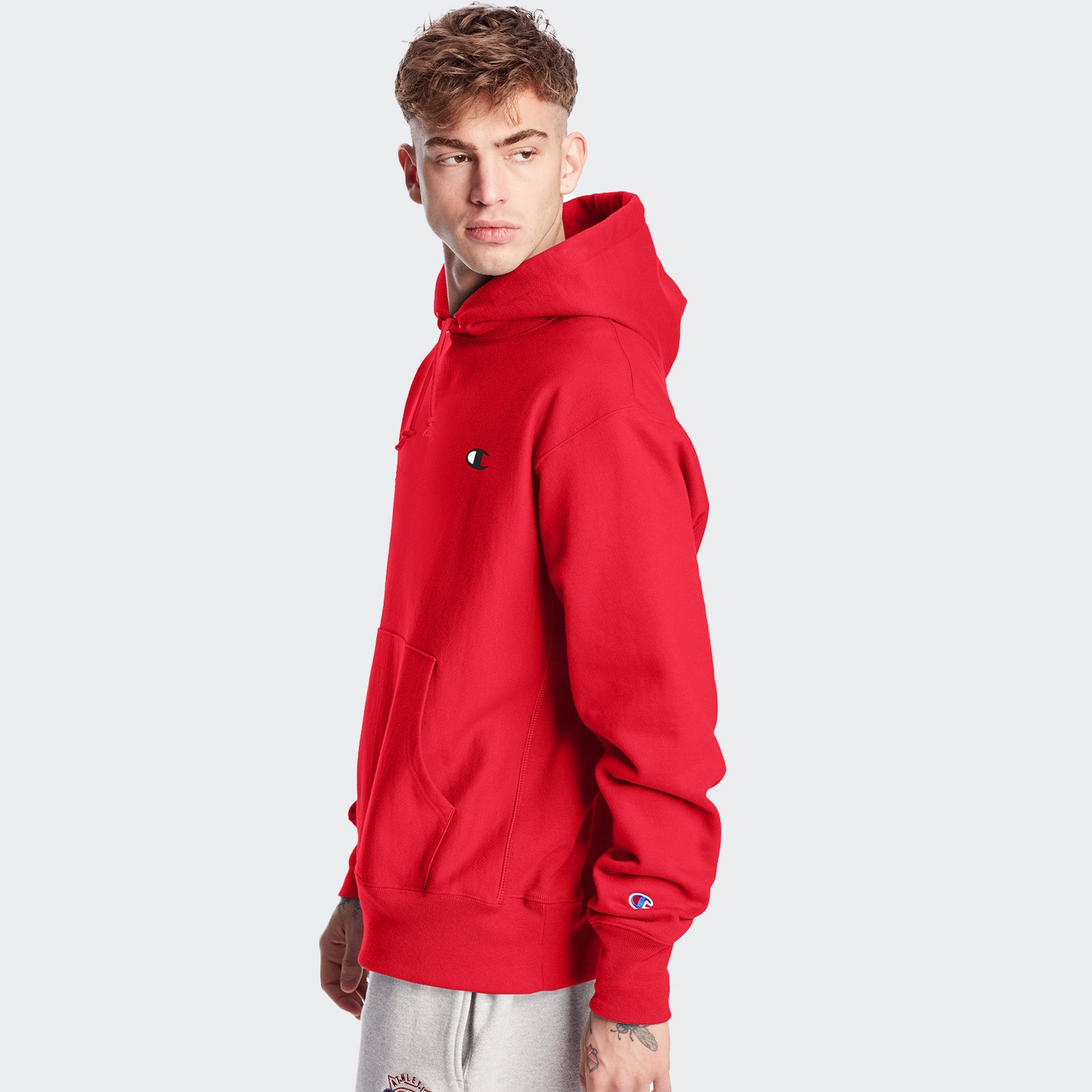 Men's Champion Life Reverse Weave Hoodie Team Red Scarlet