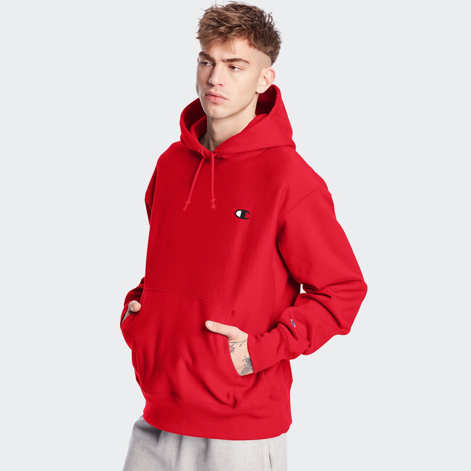 Men's Champion Life Reverse Weave Hoodie Team Red Scarlet