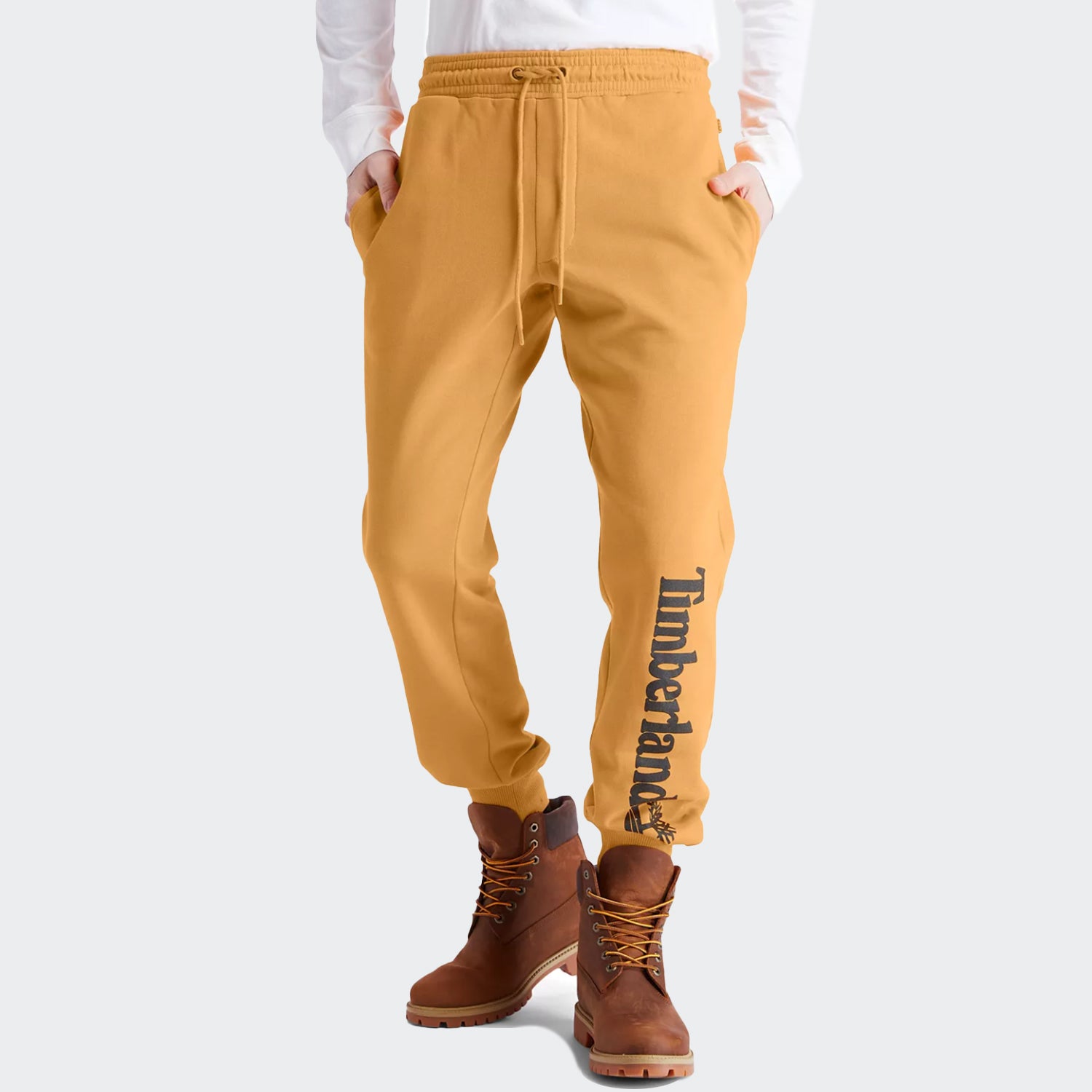 Men's Timberland Logo Sweatpants Wheat Black