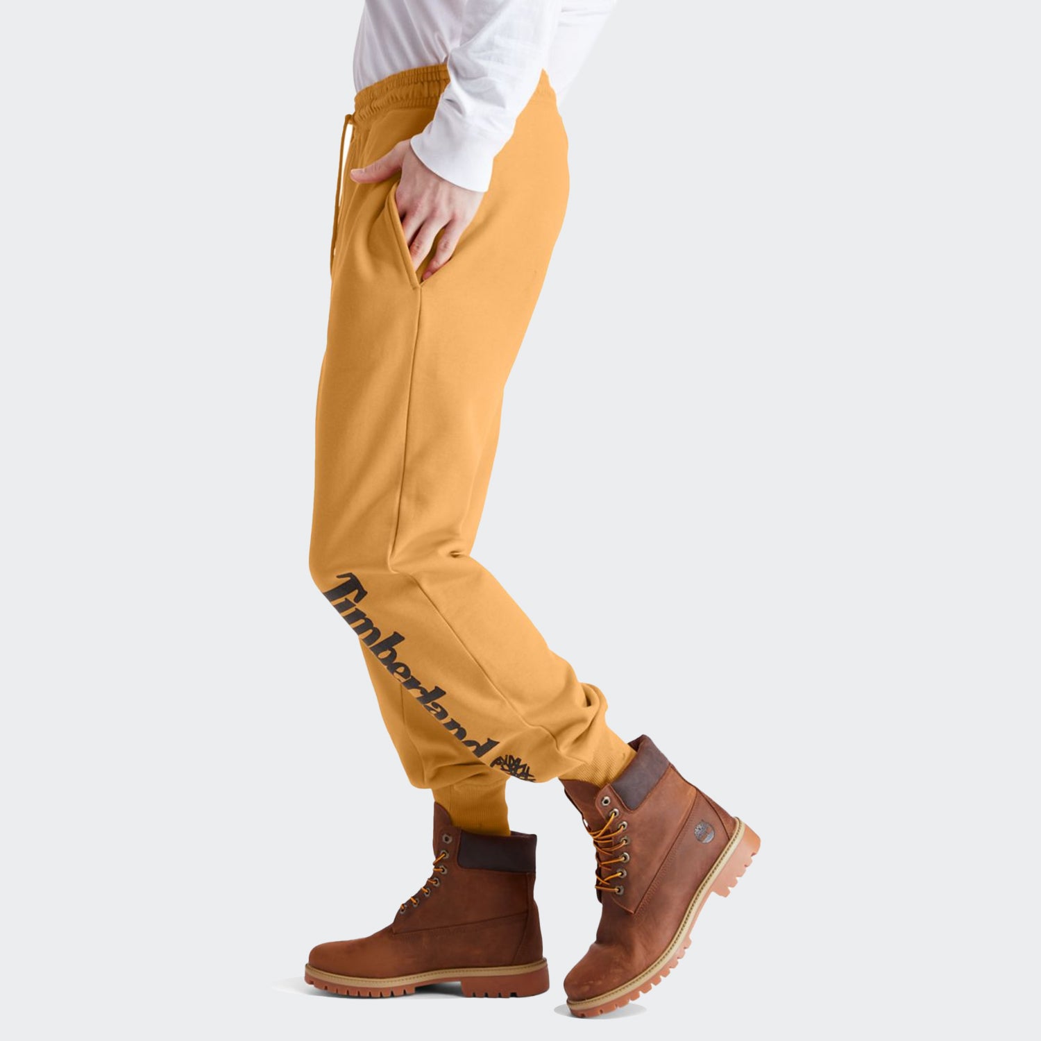 Men's Timberland Logo Sweatpants Wheat Black