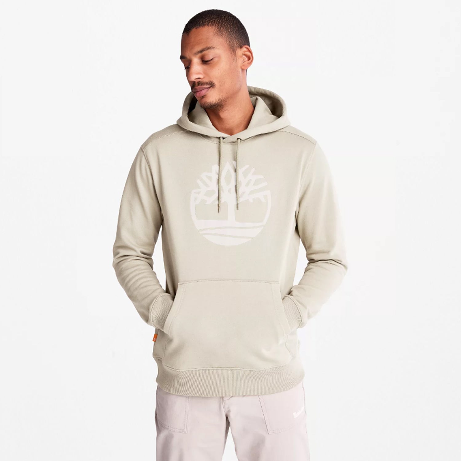 Men's Timberland Tree Logo Hoodie Taupe