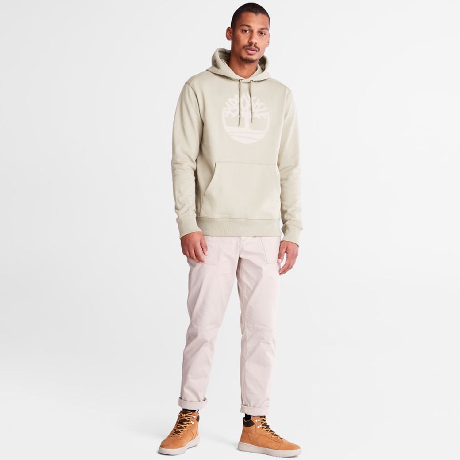 Men's Timberland Tree Logo Hoodie Taupe