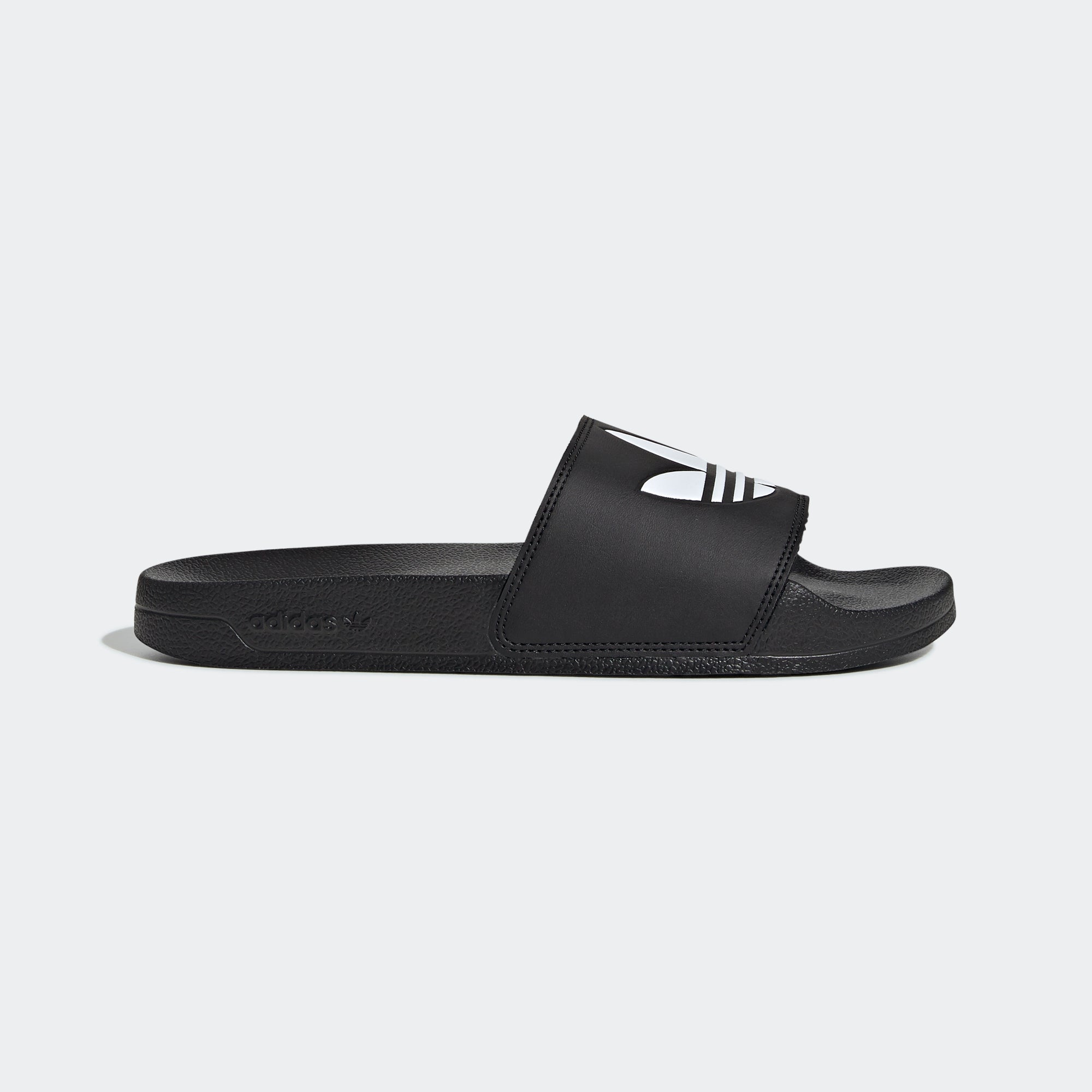 Men's adidas Originals Adilette Lite Slides Black FU8298 | Chicago City Sports | exterior side view