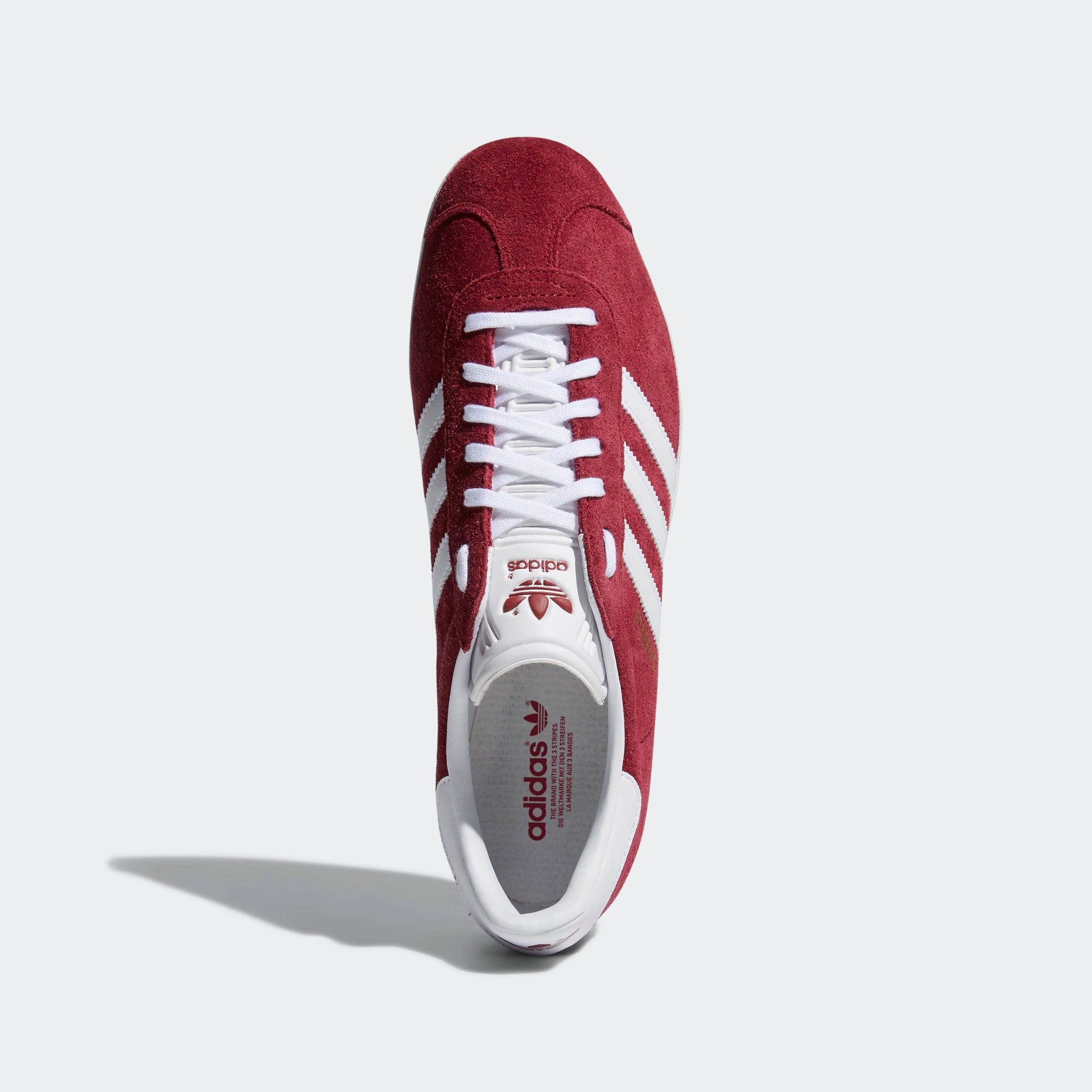 Men's adidas Gazelle Shoes Burgundy B41645 | Chicago City Sports | top view