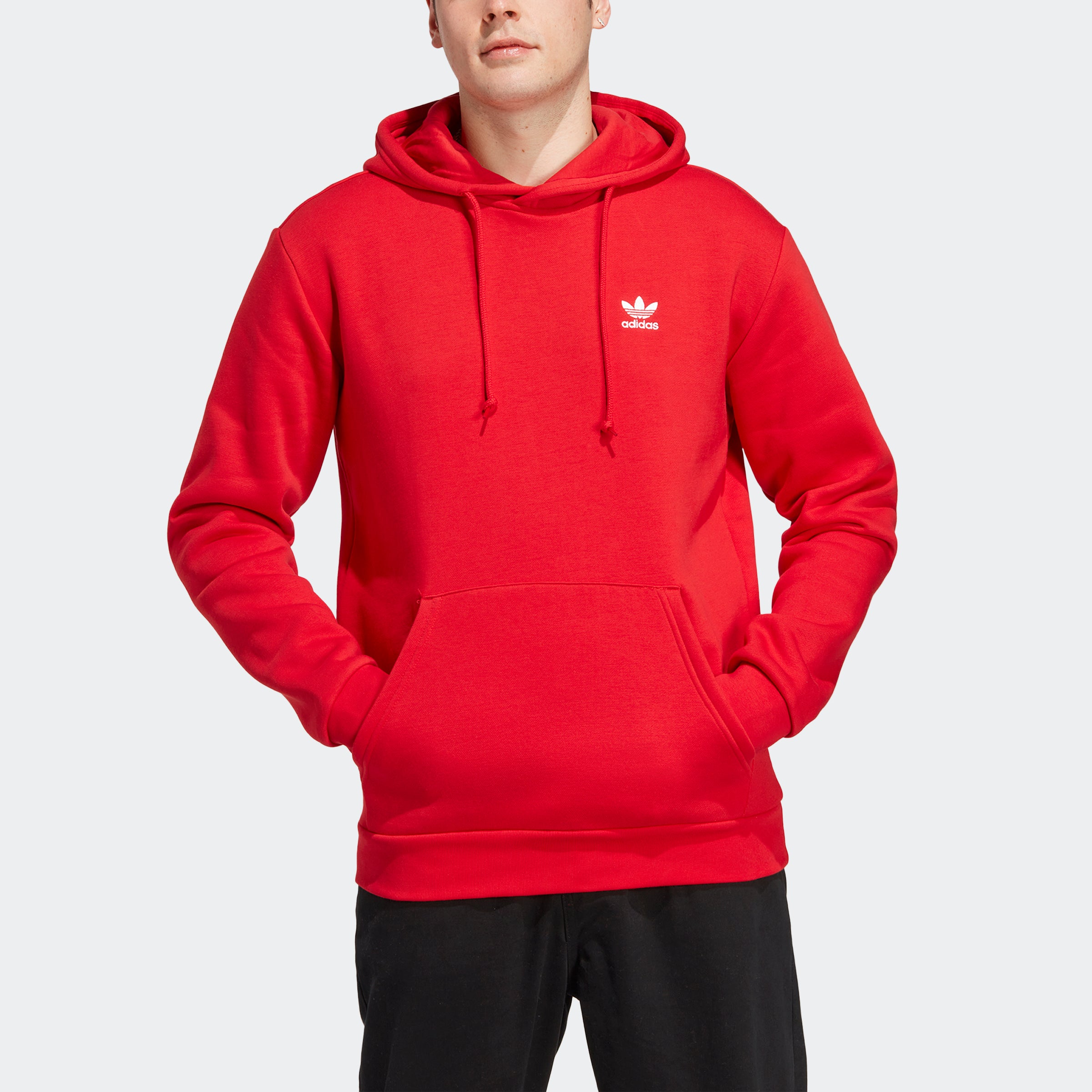 Men's adidas Originals Trefoil Essentials Hoodie Scarlet