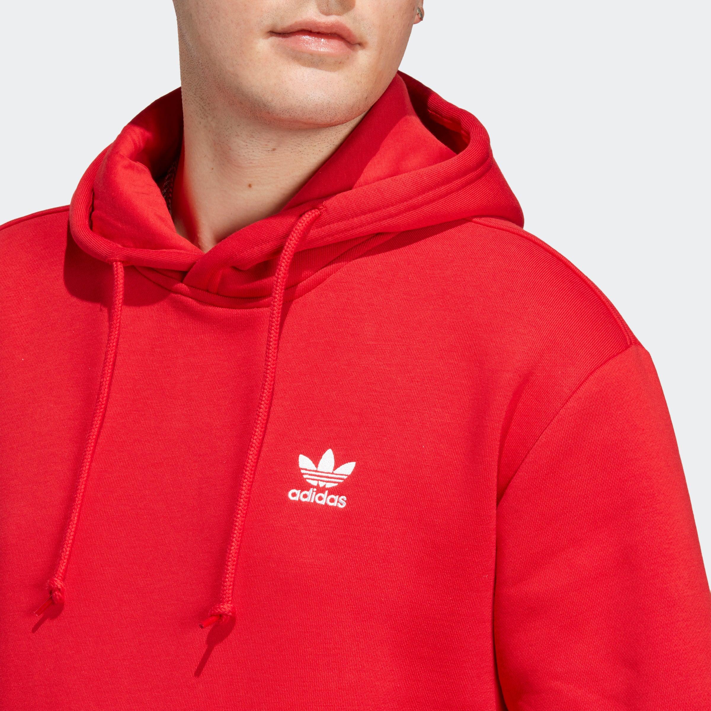 Men's adidas Originals Trefoil Essentials Hoodie Scarlet