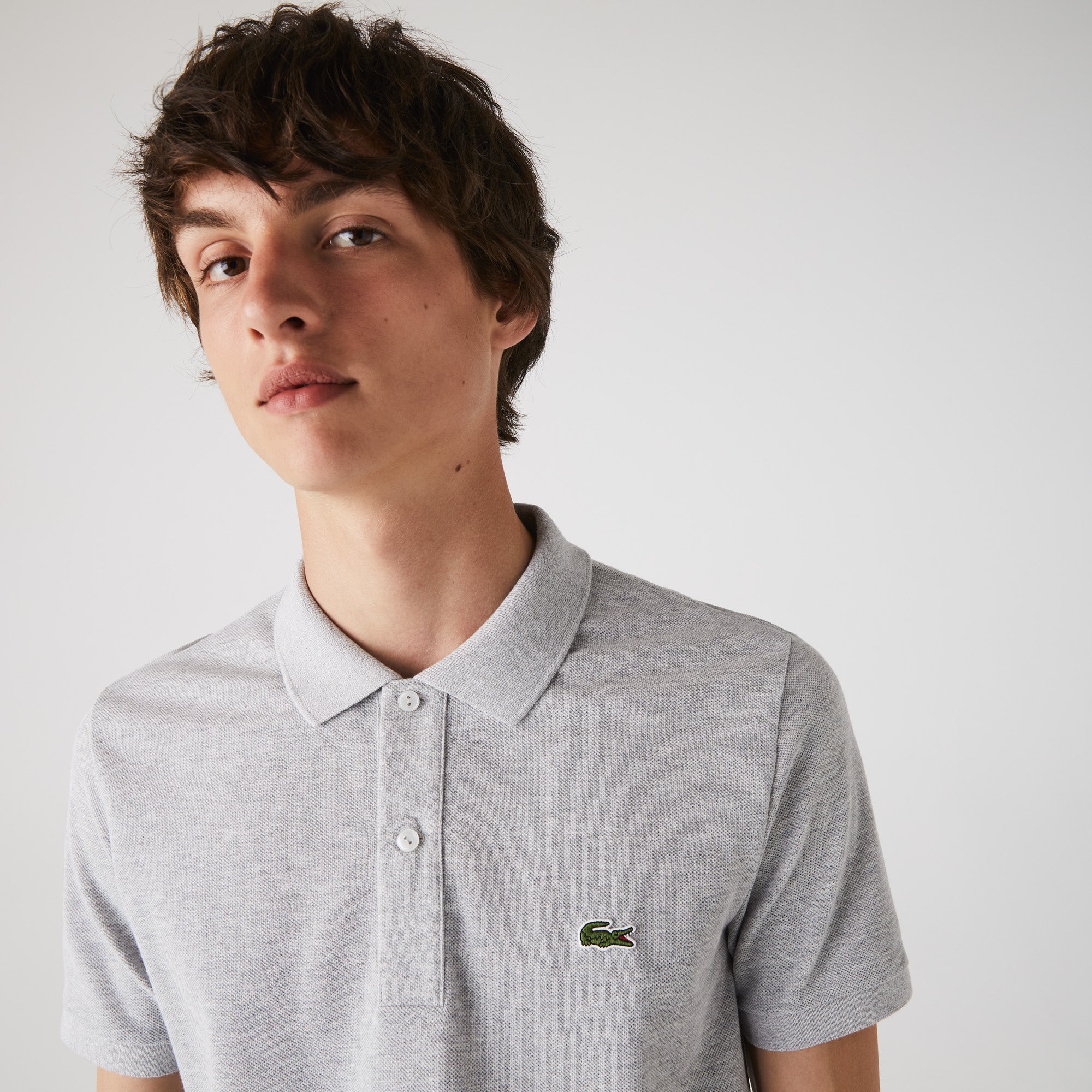 Men's Lacoste Slim Fit Petit Piqué Polo Grey