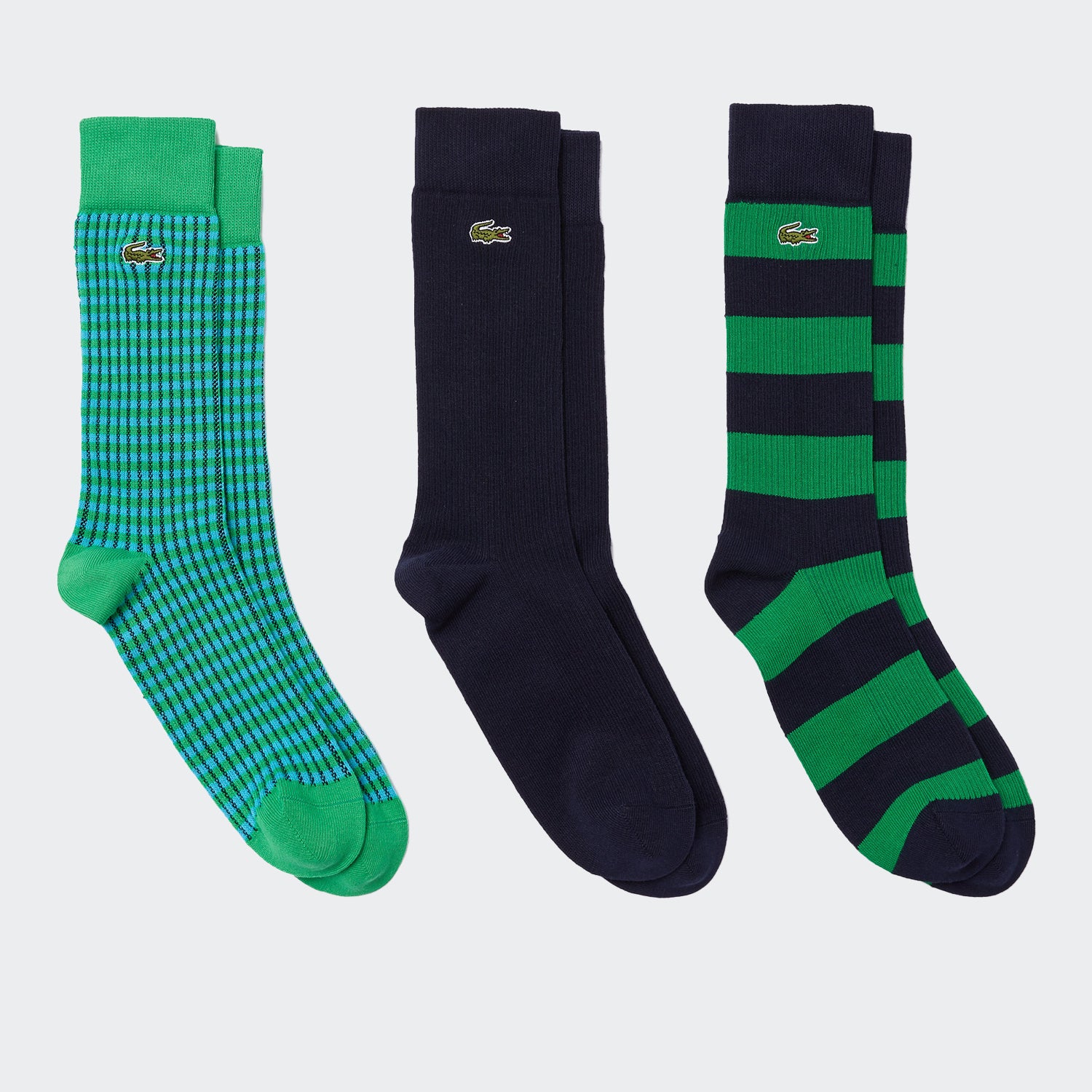 Men’s Lacoste Long Cotton Socks 3-Pack Navy