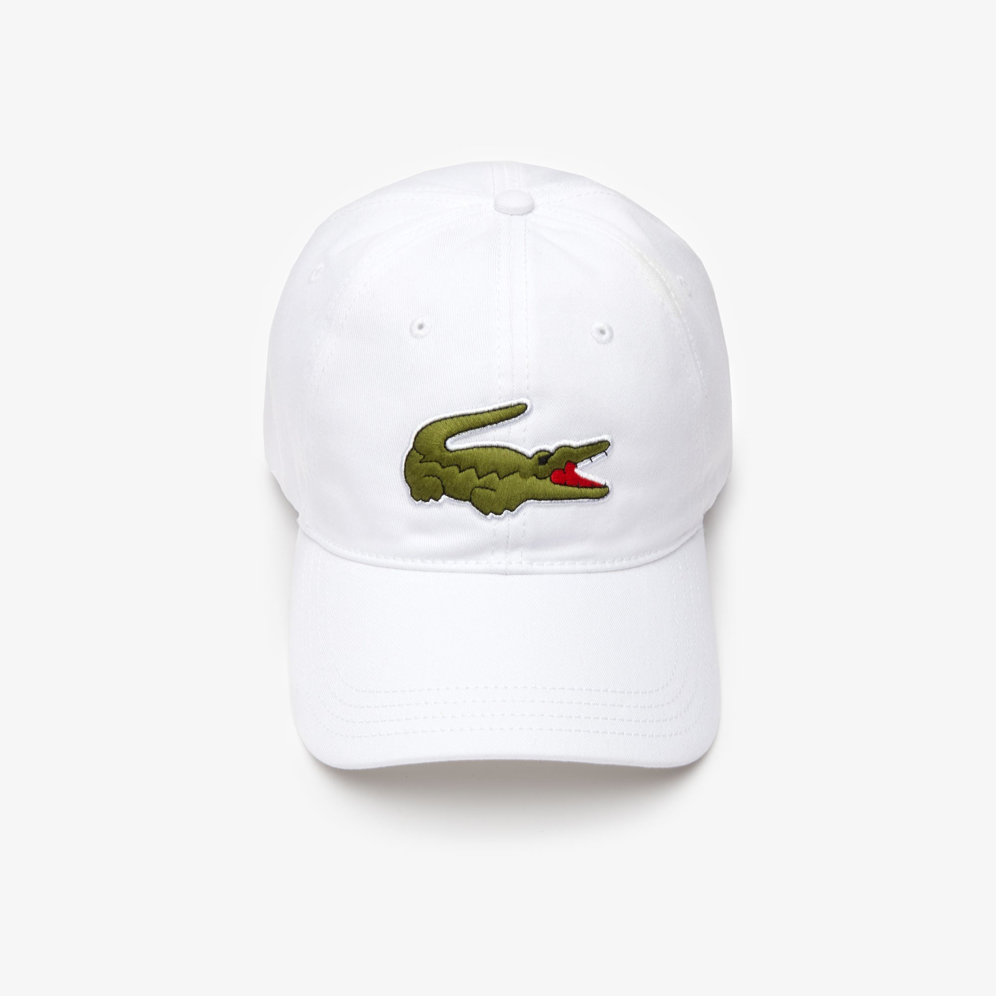 Lacoste Contrast Strap and Oversized Crocodile Cotton Cap White