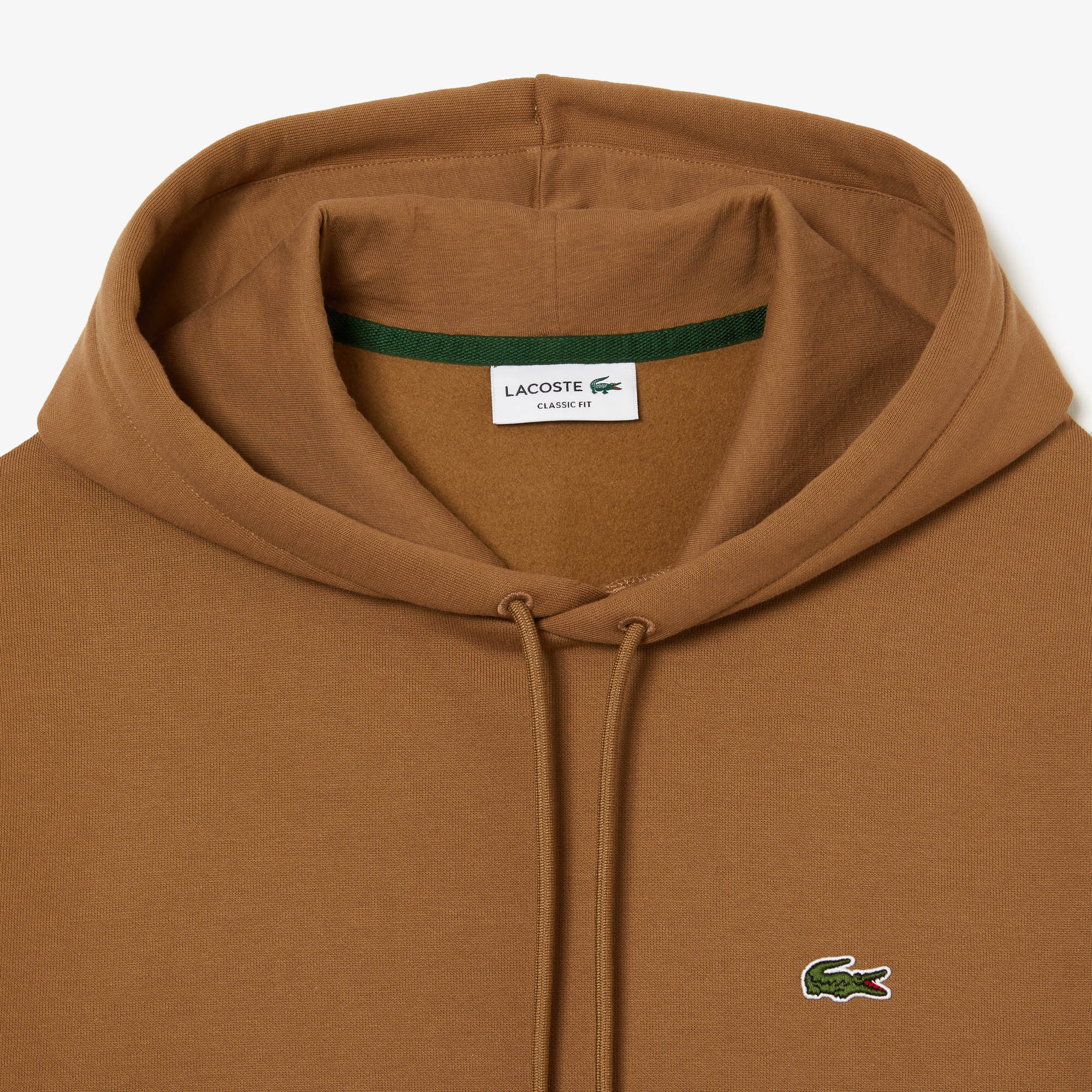 Men's Lacoste Organic Cotton Hooded Sweatshirt Brown