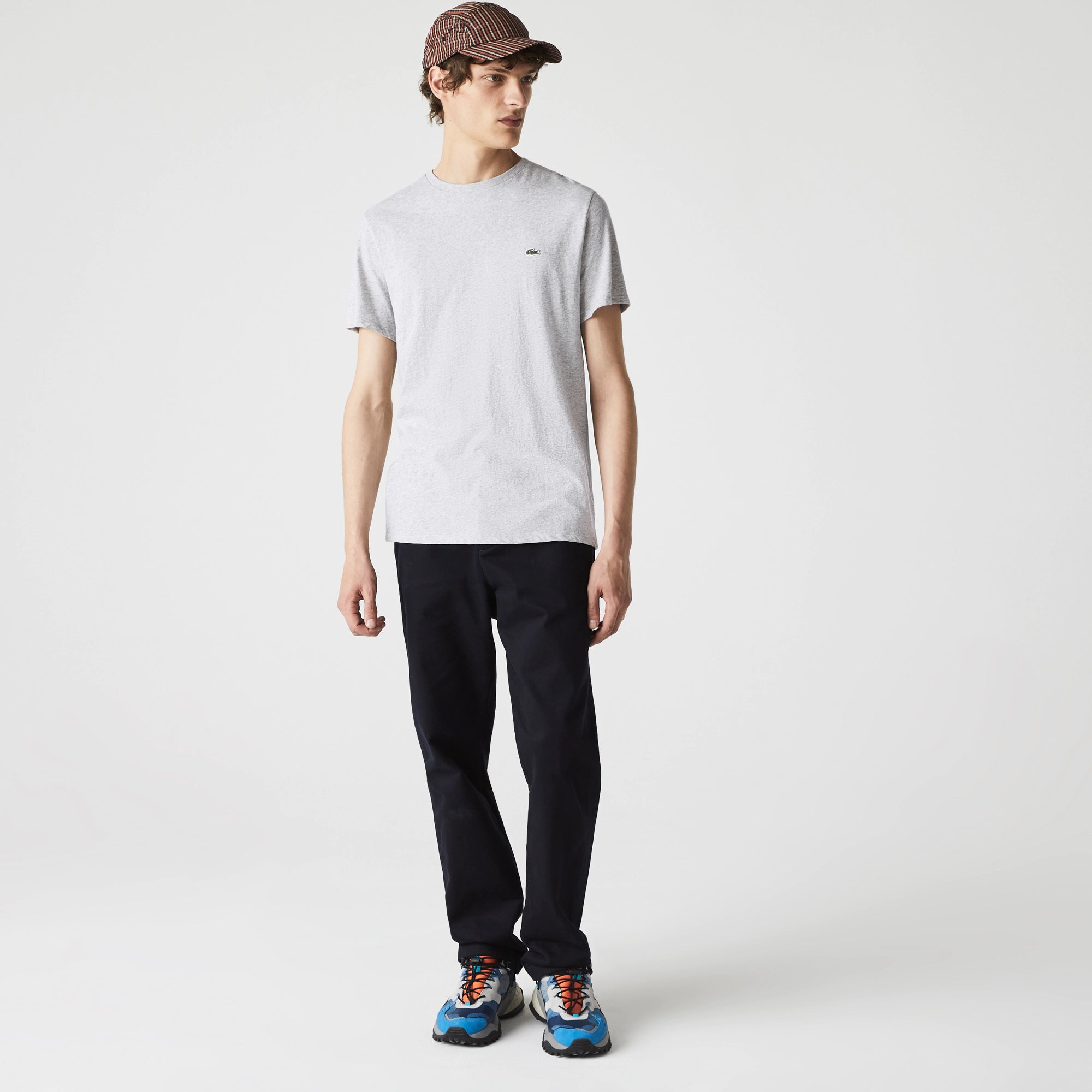 Men's Lacoste Crew Neck Pima Cotton Jersey T-Shirt Grey