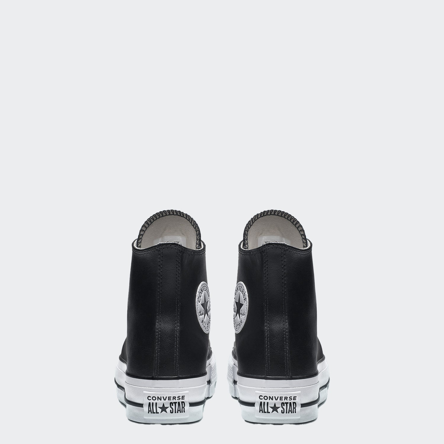 Women's Converse Clean Leather Platform Chuck Taylor All Star Shoes Black