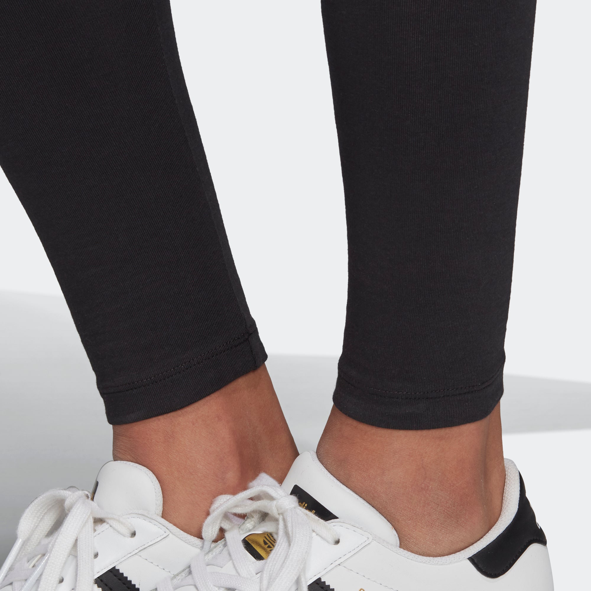 Women's adidas Mid-Rise Leggings Black GD4363 | Chicago City Sports | ankle view