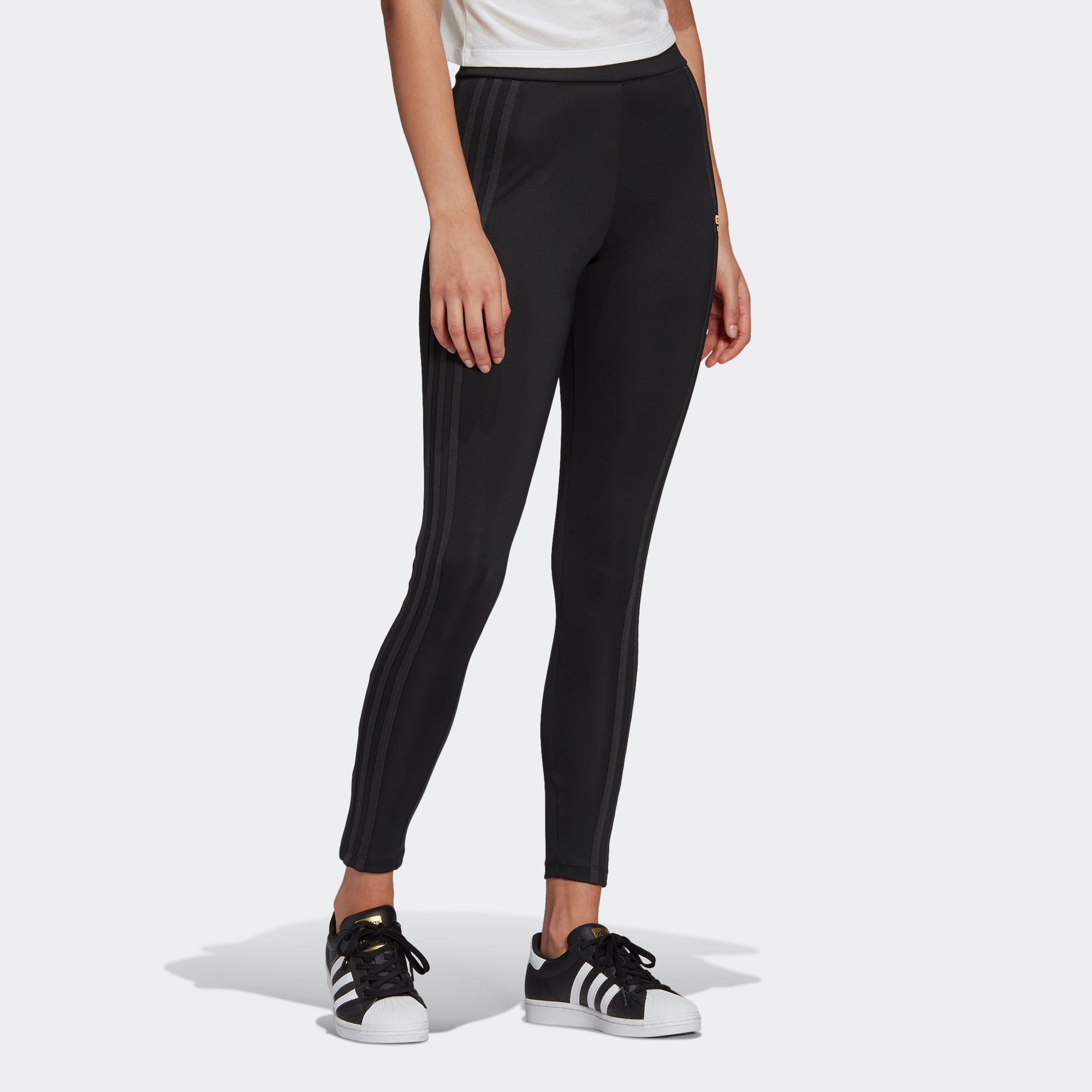 Women's adidas Originals R.Y.V. Leggings Black GN4233 | Chicago City Sports | angled view