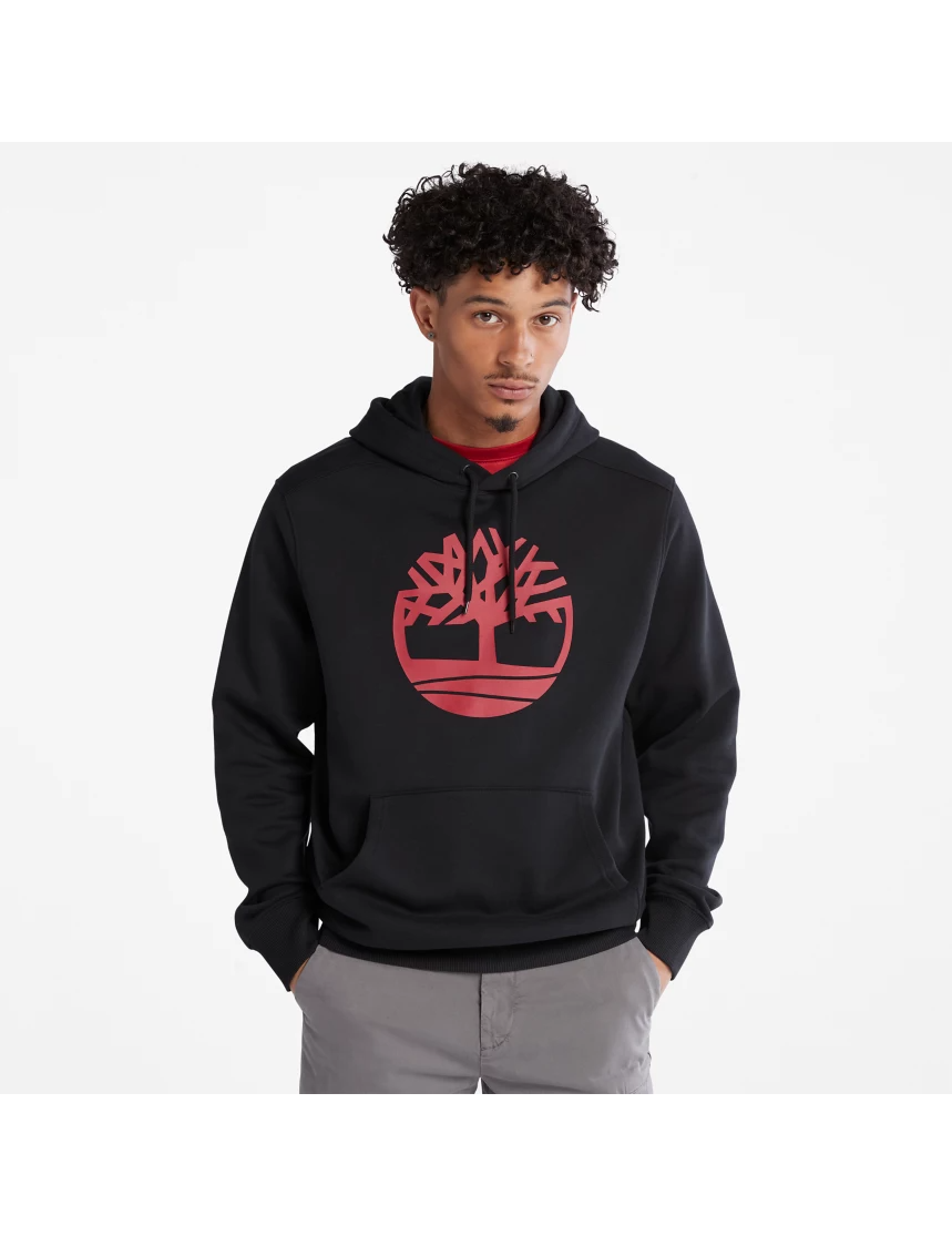 Men's Timberland Tree Logo Hoodie Vintage Black Red