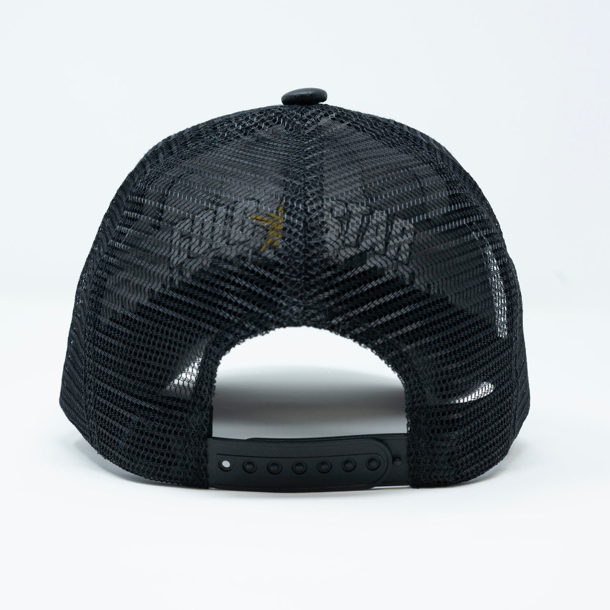 Unisex Gold Star Goat Trucker Hat Black