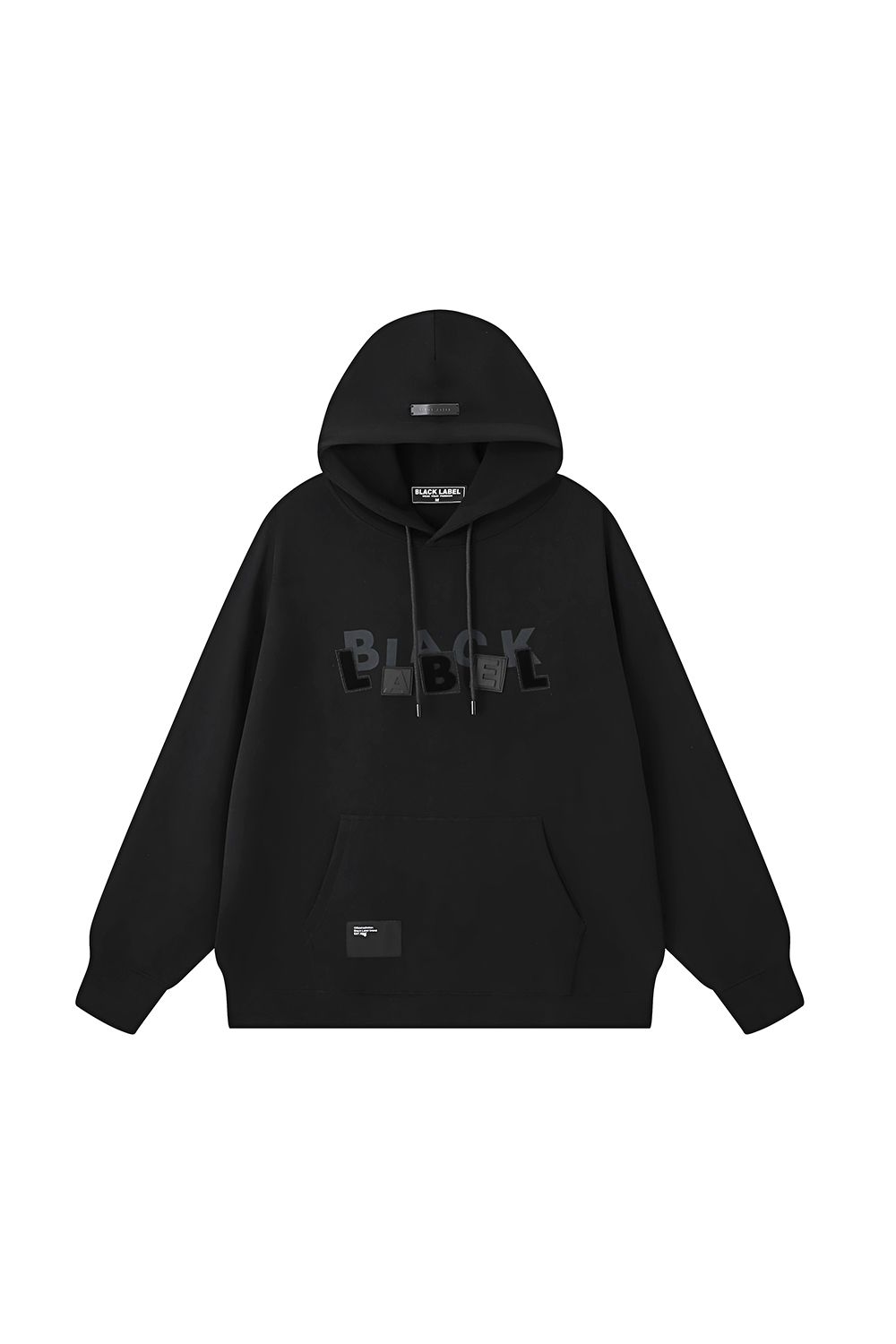 Men's Black Label Logo Patch Hoodie Black