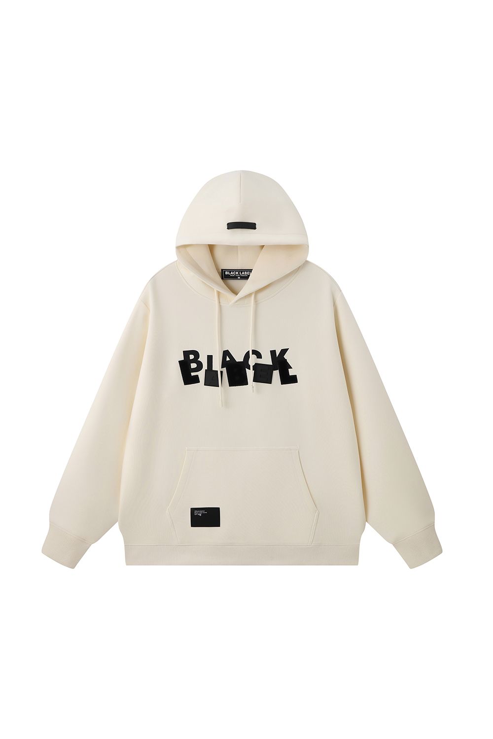 Men's Black Label Logo Patch Hoodie Off White