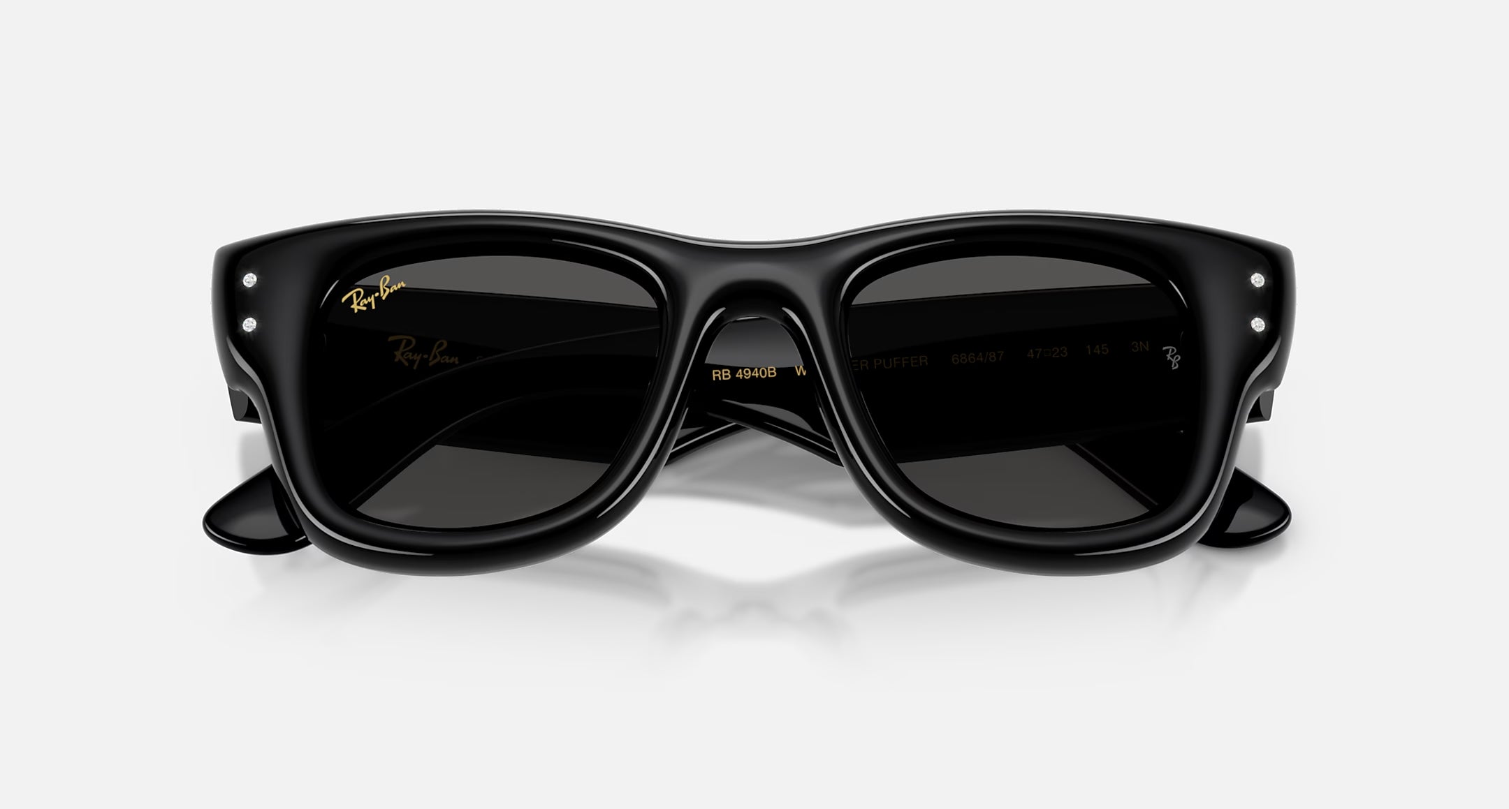 Ray-Ban Wayfarer Puffer Crystal Edition Sunglasses Polished Black & Strass