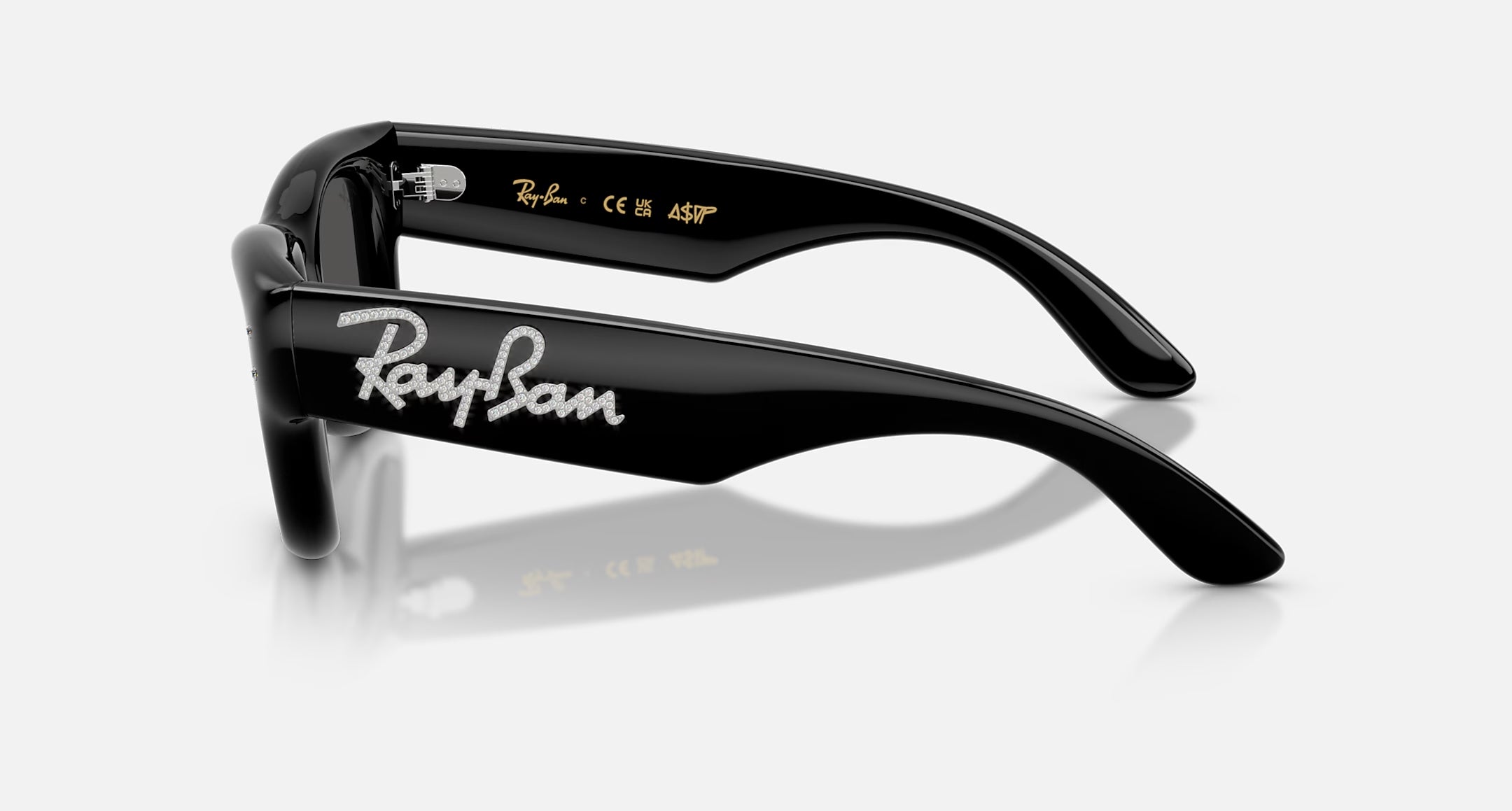 Ray-Ban Wayfarer Puffer Crystal Edition Sunglasses Polished Black & Strass