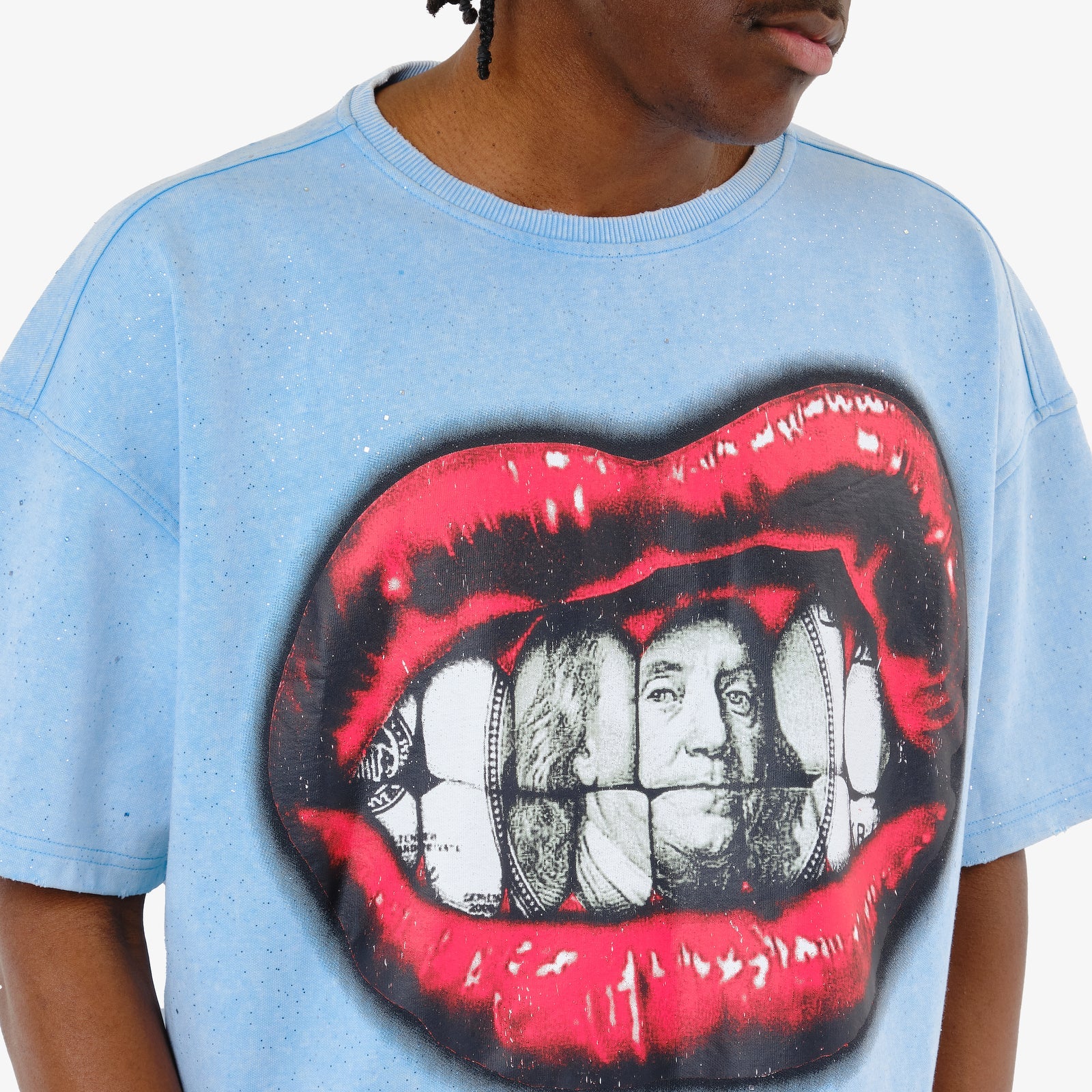 Men's Copper Rivet Money Doesn't Grow On Trees T-Shirt Sky Blue