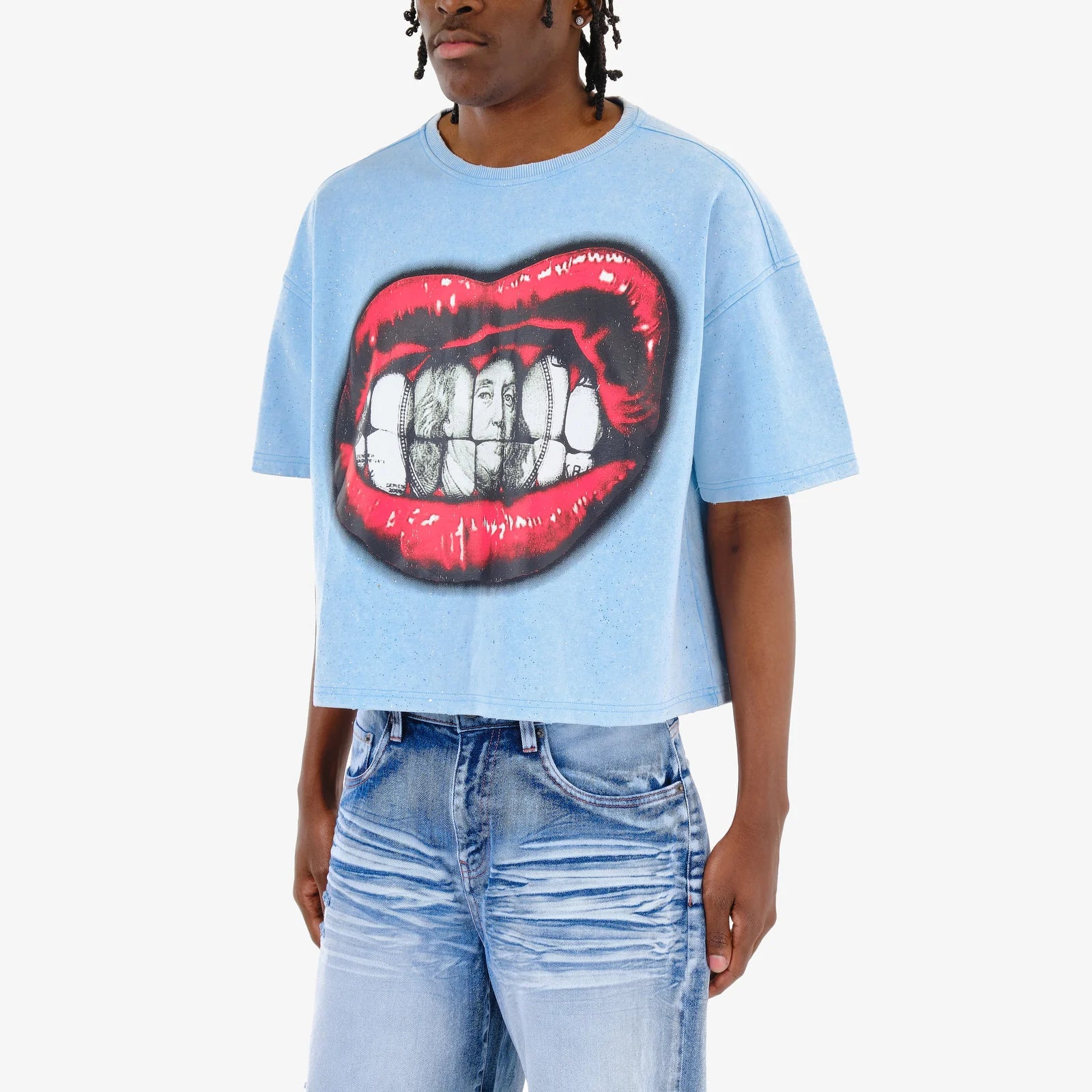 Men's Copper Rivet Money Doesn't Grow On Trees T-Shirt Sky Blue