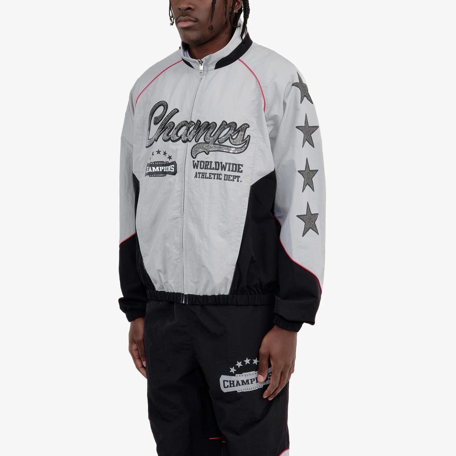 Men's Copper Rivet Champs Windbreaker Full Zip Black