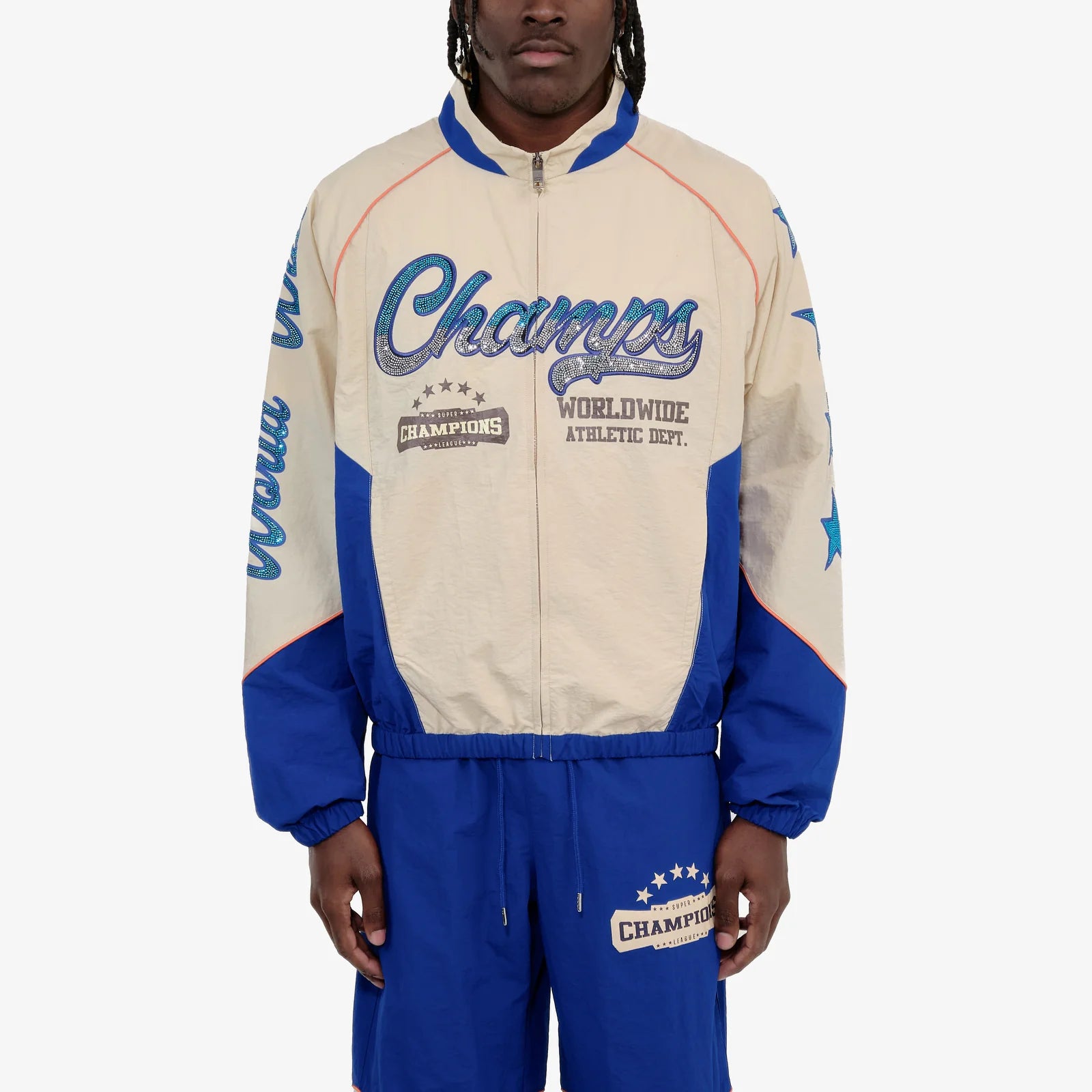 Men's Copper Rivet Champs Windbreaker Full Zip Royal Blue