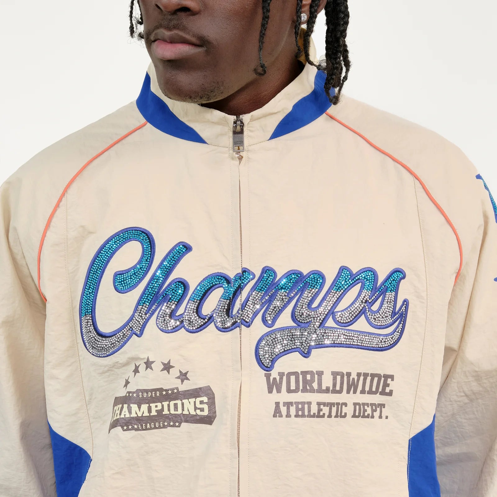 Men's Copper Rivet Champs Windbreaker Full Zip Royal Blue