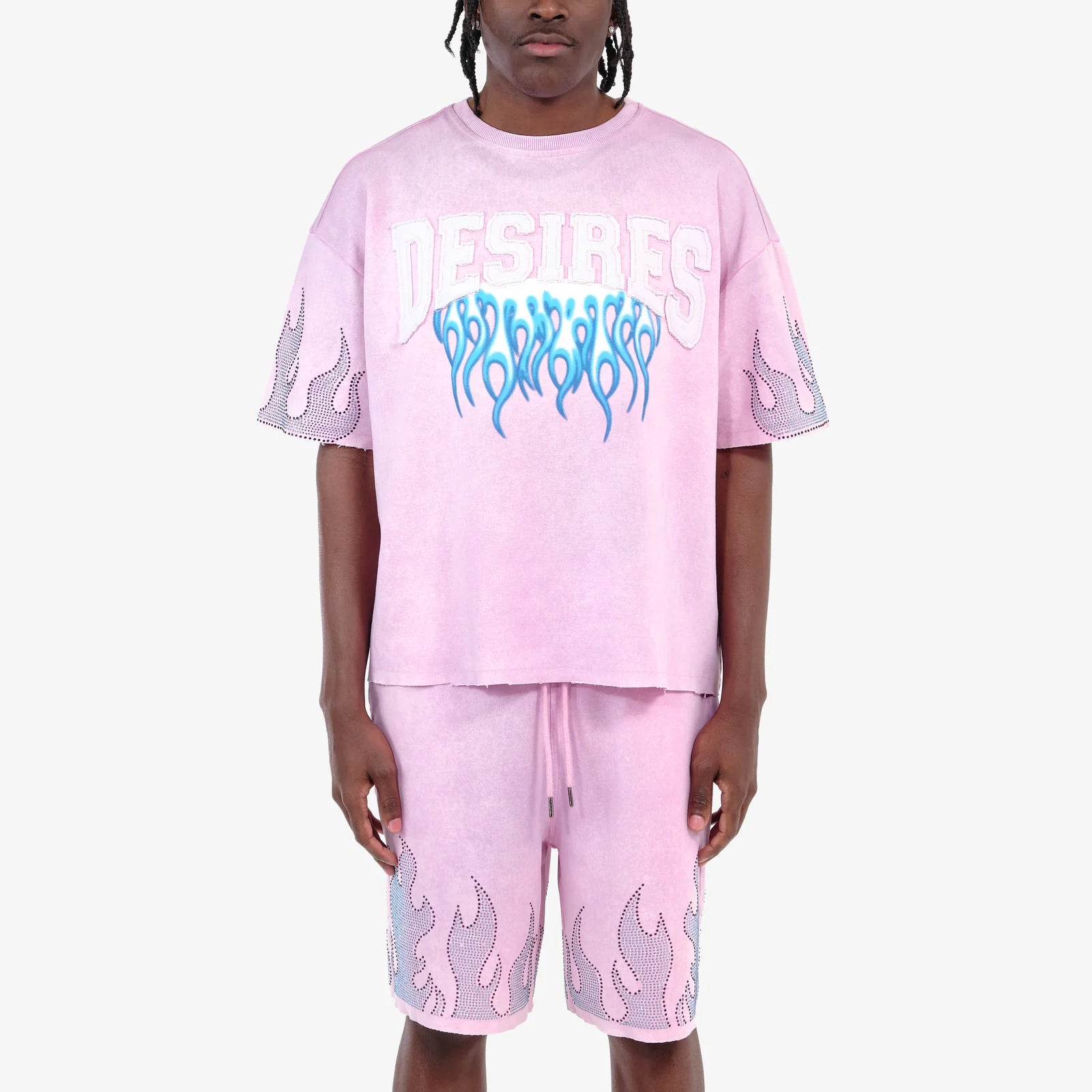 Men's Copper Rivet Desires Crop T-Shirt Pink
