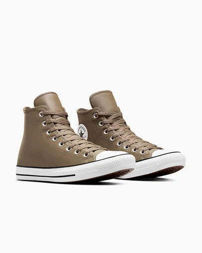 Unisex Converse Chuck Taylor All Star Leather High Top Shoes Classic Taupe