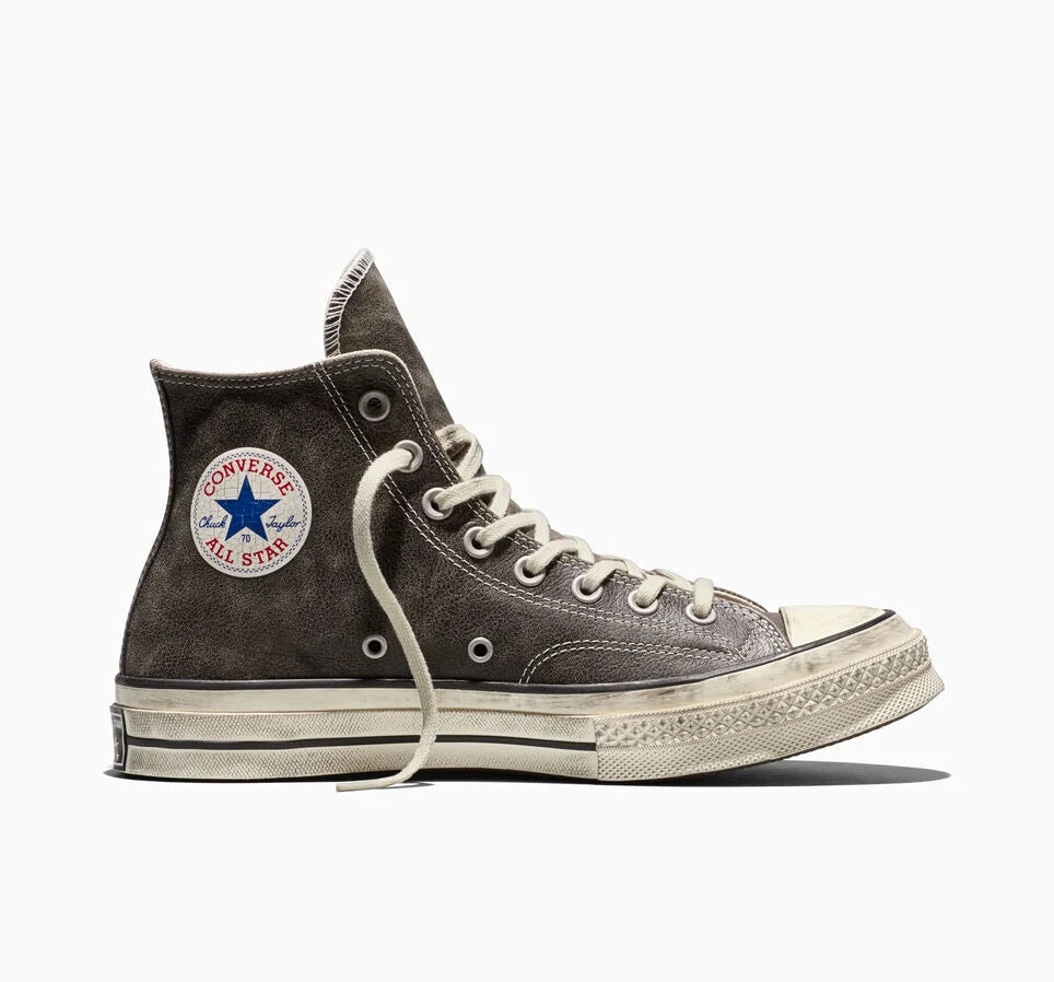 Men's Converse Chuck 70  Burnished Leather High Top Shoes Black