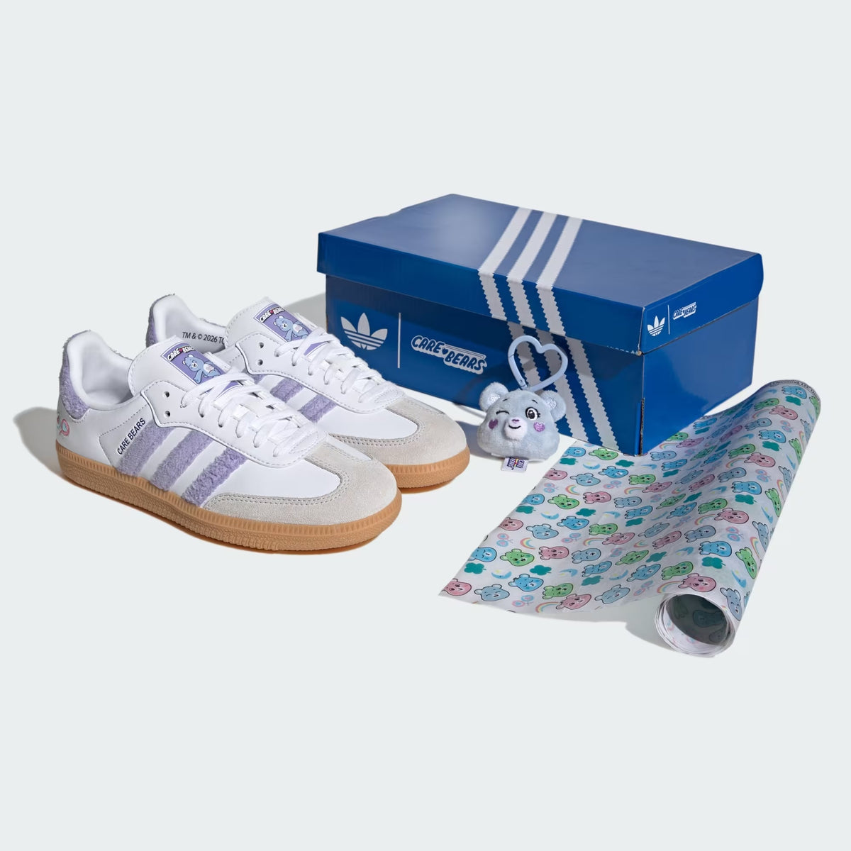 Big Kids adidas Originals X Care Bears Samba OG Shoes Light Purple KJ7688