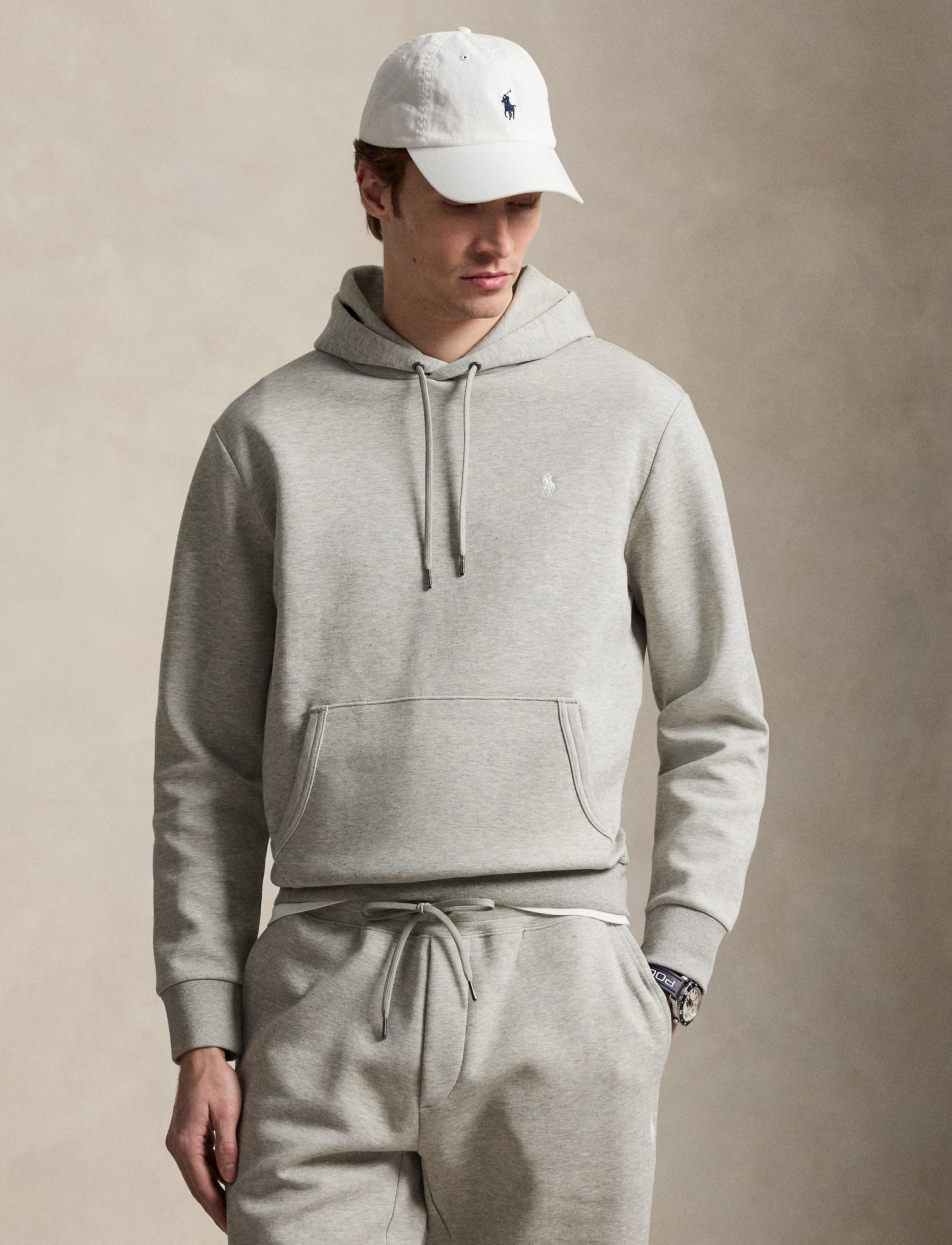 Men's Polo Ralph Lauren Double Knit Tech Hoodie Dark Sport Heather