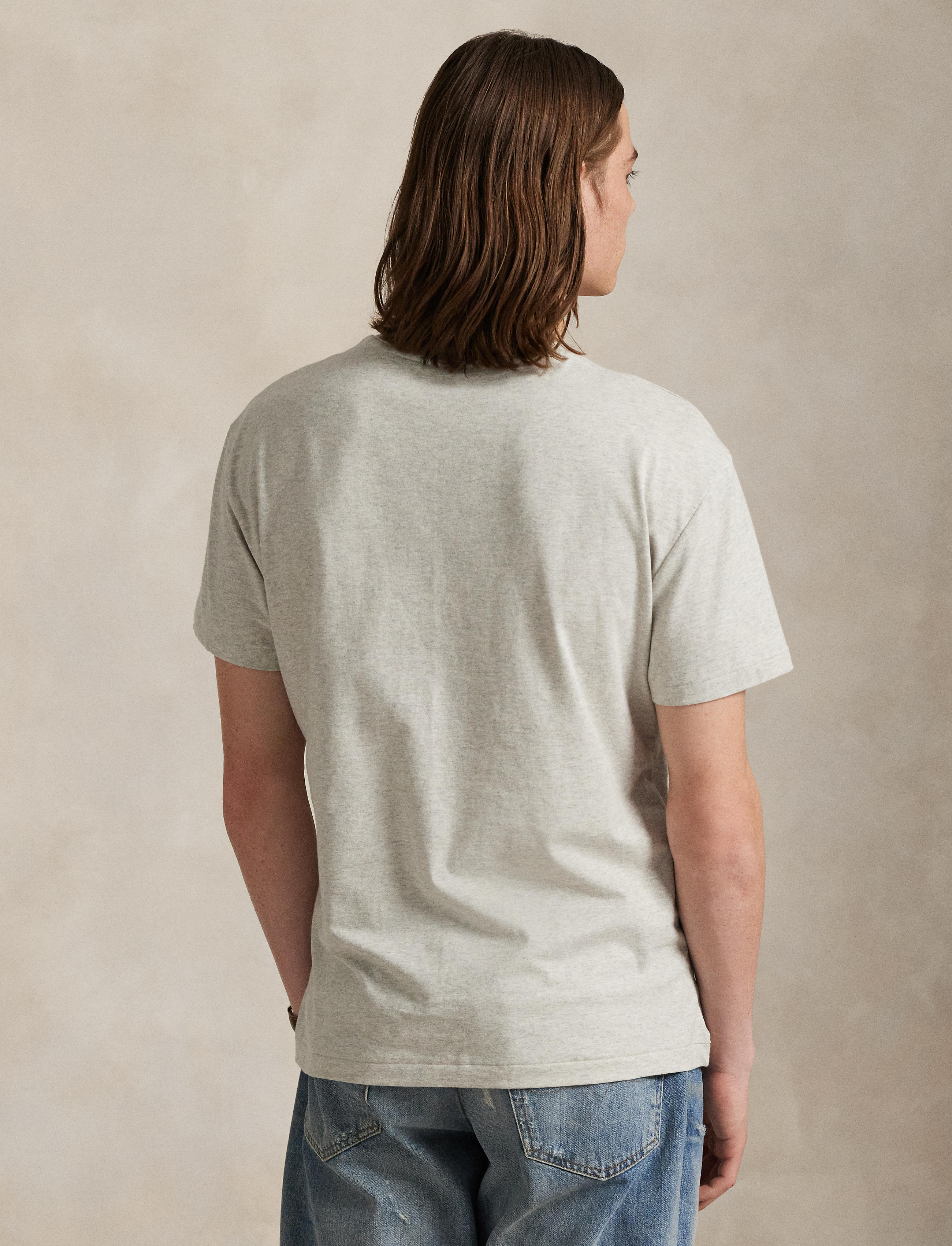 Men's Polo Ralph Lauren Classic Fit Logo Jersey T-Shirt Light Sport Heather