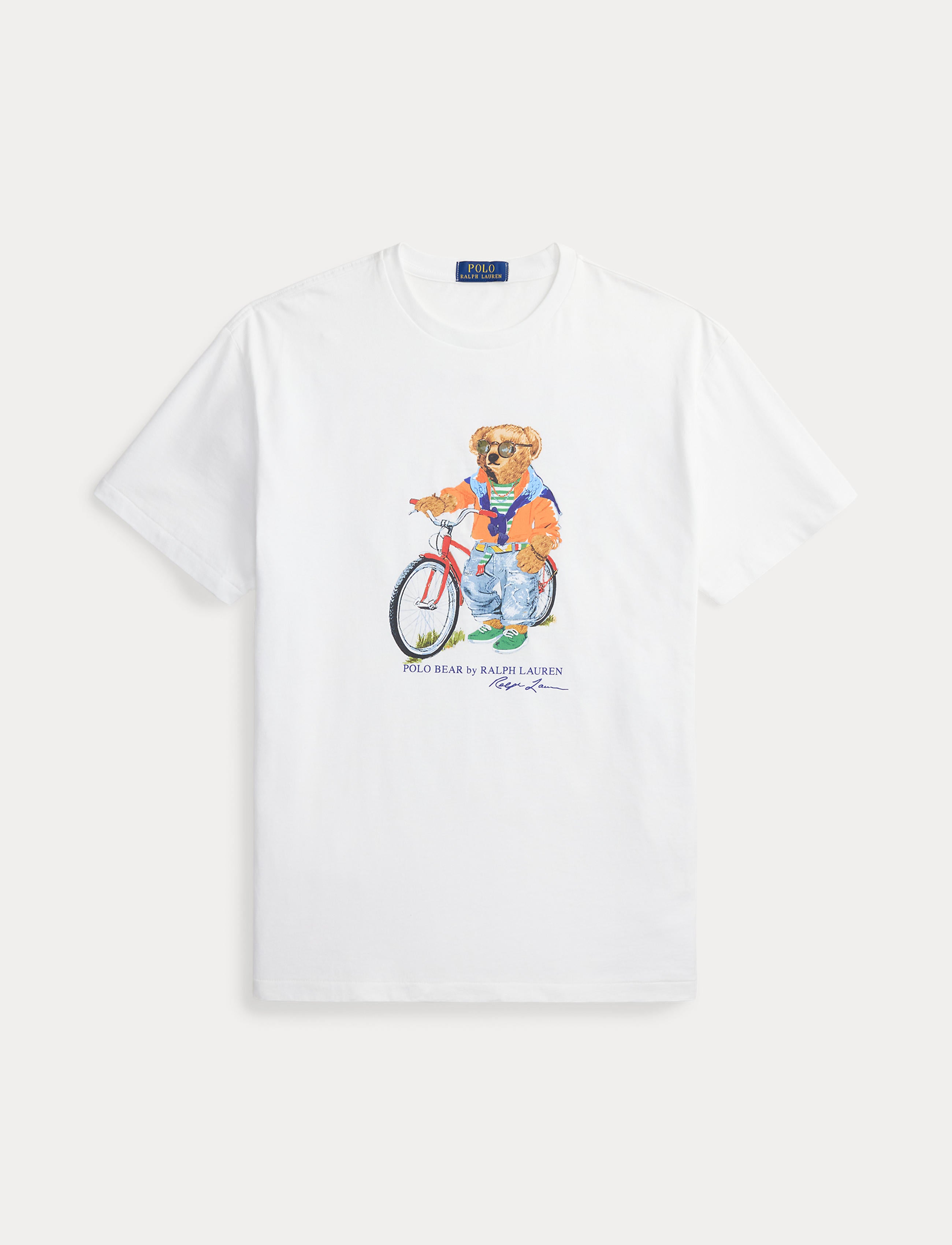 Men's Polo Ralph Lauren Classic Fit Polo Summer Bear Jersey T-Shirt White