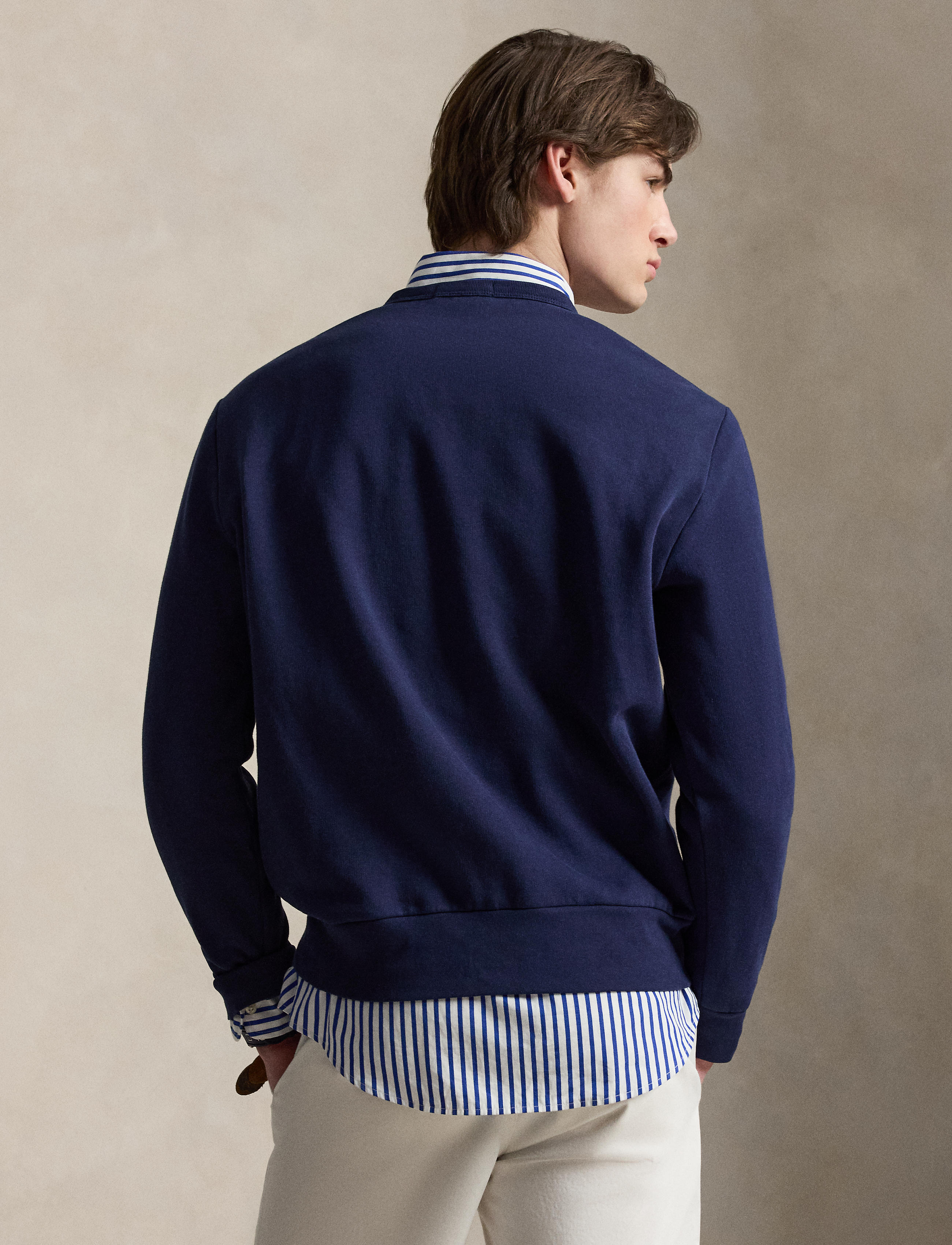 Men's Polo Ralph Lauren Logo Fleece Sweatshirt Newport Navy