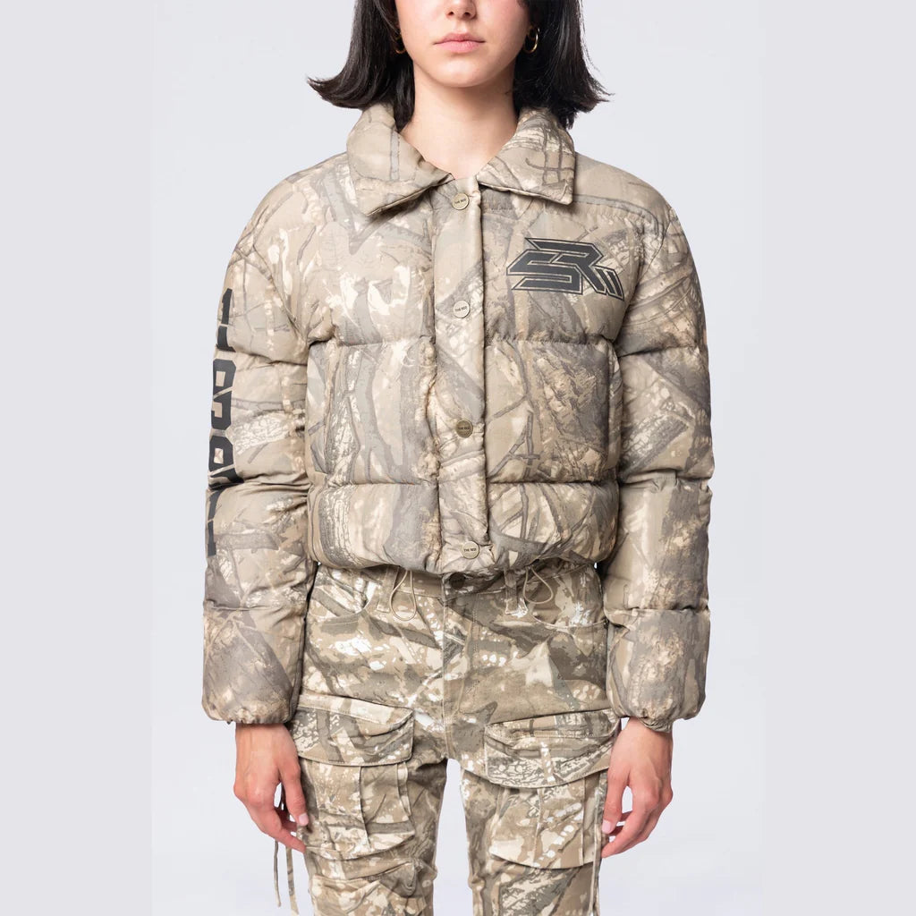 Women's Smoke Rise Patched Puffer Jacket Khaki