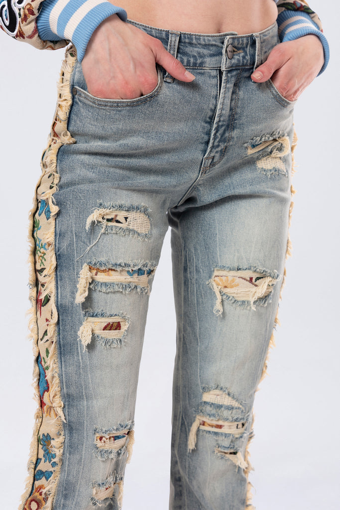 Women's Smoke Rise High Rise Tapestry Bootcut Jeans Alpine Blue