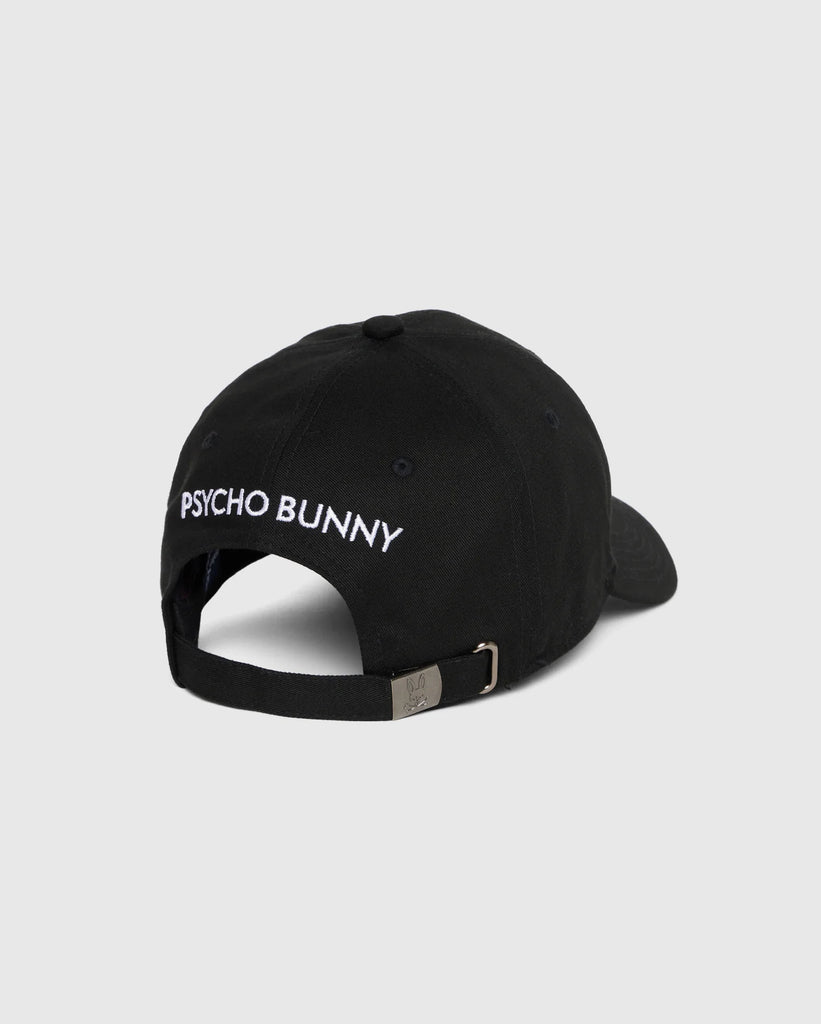 Men's Psycho Bunny Chester Embroidered Baseball Cap Black