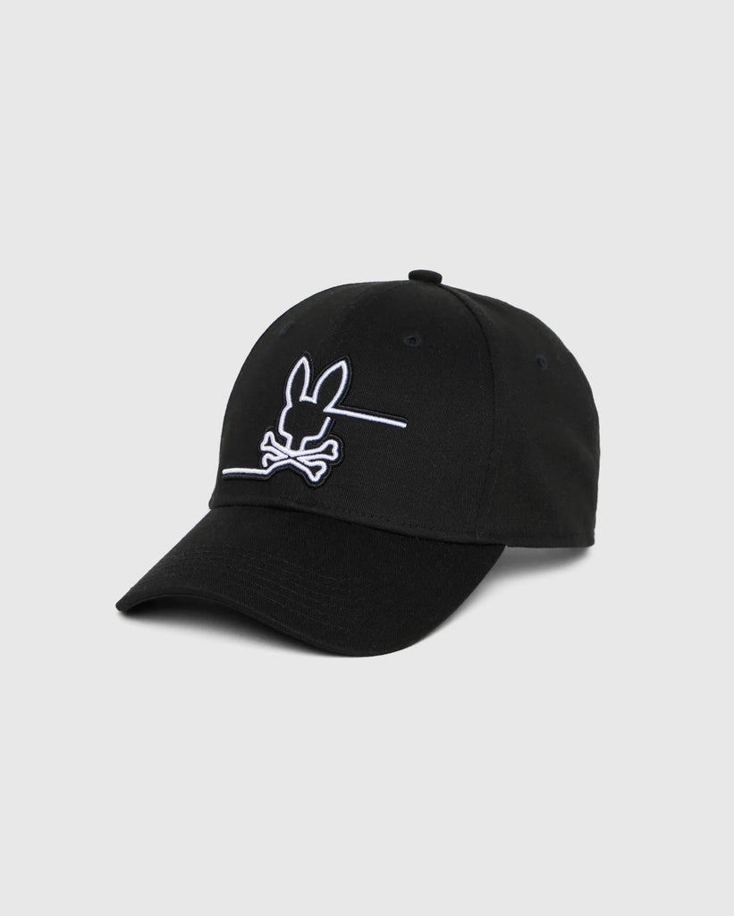 Men's Psycho Bunny Chester Embroidered Baseball Cap Black