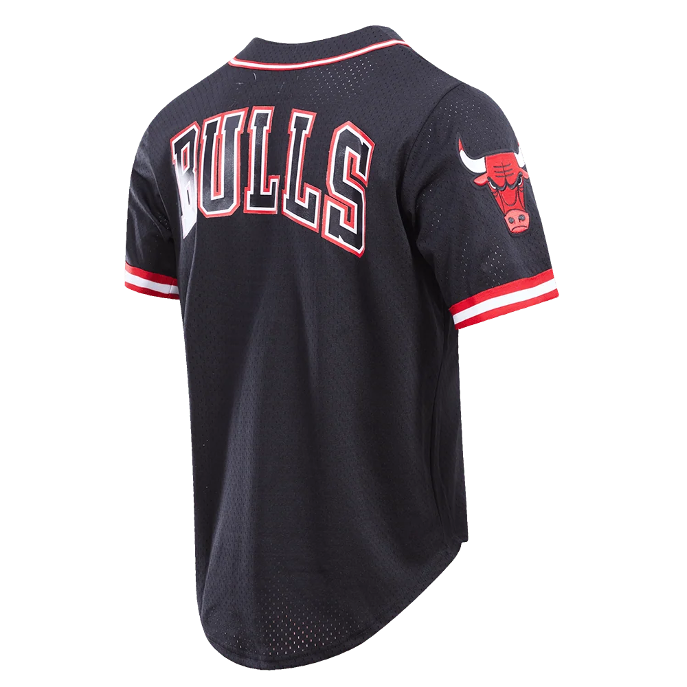 Men's Pro Standard NBA Chicago Bulls Logo Mesh Button Up Jersey Black BCB153898BLK